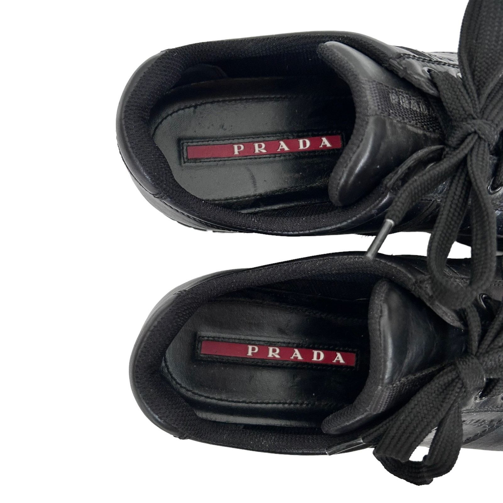 Prada Prada Black Leather Sneakers Sz 41 Size US 11 / IT 41 - 3 Thumbnail