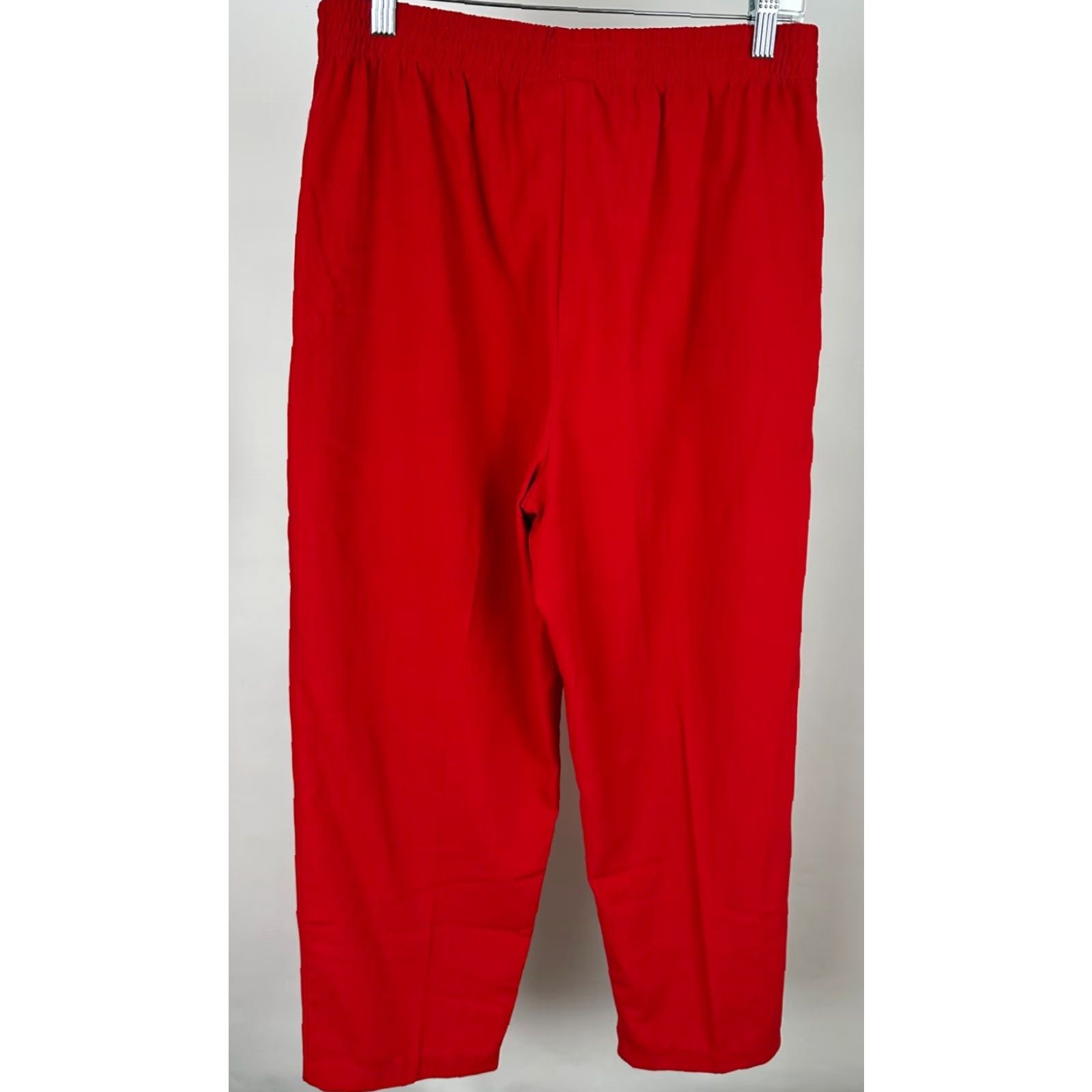 Vintage VINTAGE Womens Small Pants 90s Bright Red Elastic Waist Pockets Easy Pull-on Rayon Blend Size 28" / US 6 / IT 42 - 7 Thumbnail