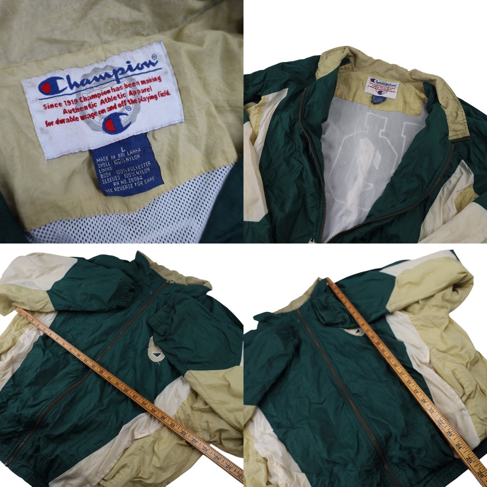 Champion VINTAGE Champion University of Oregon Ducks Windbreaker Jacket Mens Large Green 90s Big Logo Size US L / EU 52-54 / 3 - 8 Thumbnail