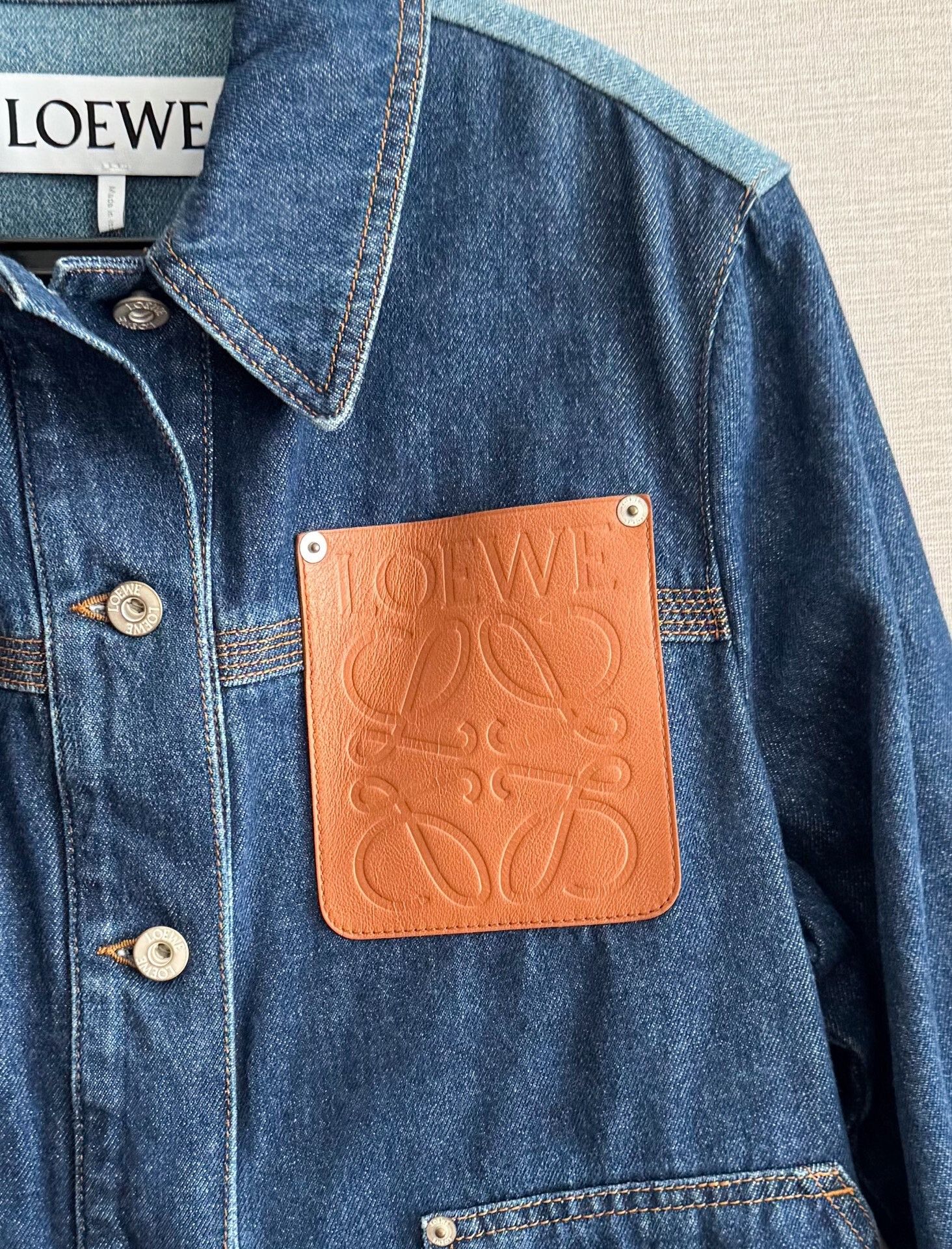Loewe stylish loewe denim jacket with leather patch Size US S / EU 44-46 / 1 - 3 Thumbnail