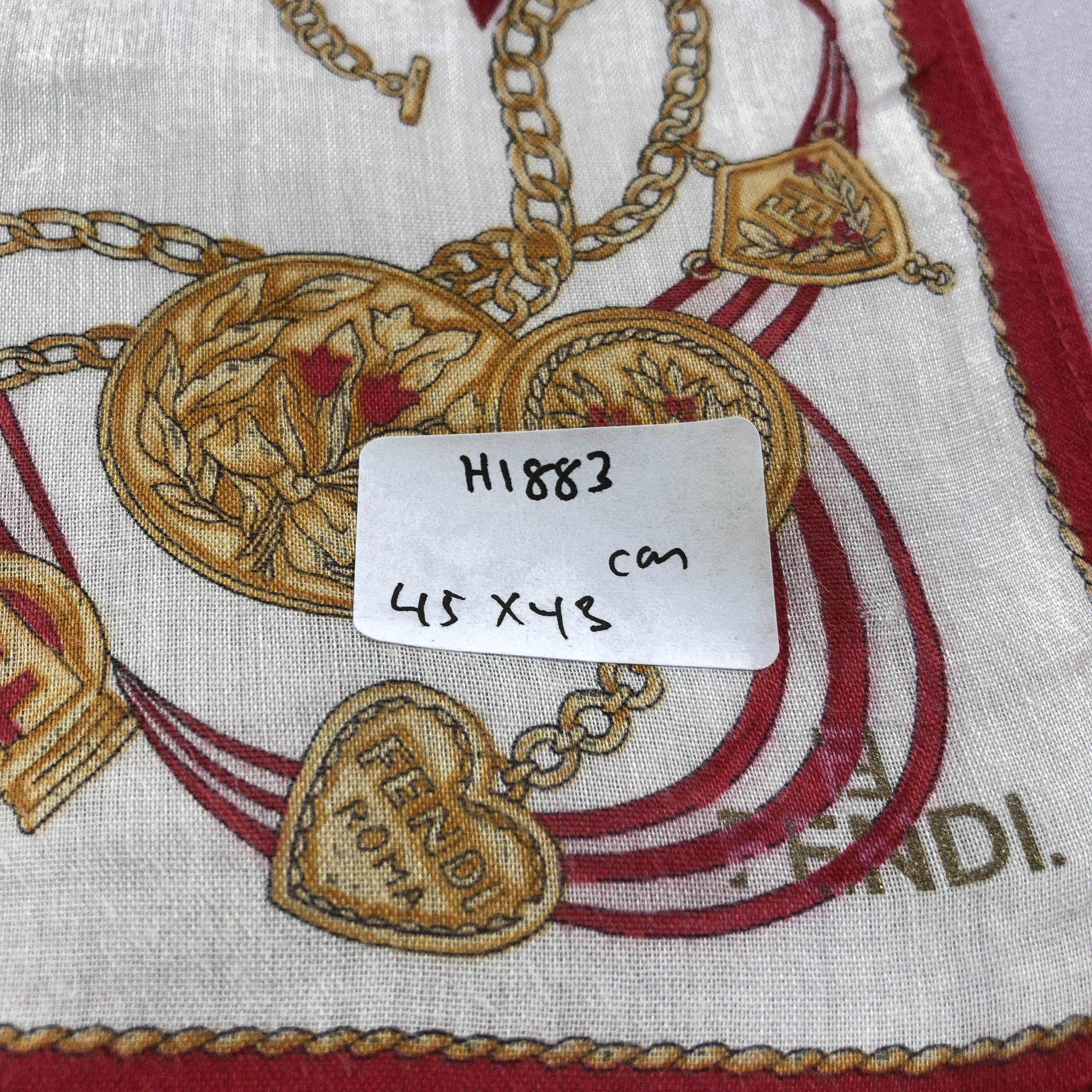 Japanese Brand Fendi Gold Chains Handkerchief Neckerchief Bandana H1883 Size ONE SIZE - 8 Thumbnail