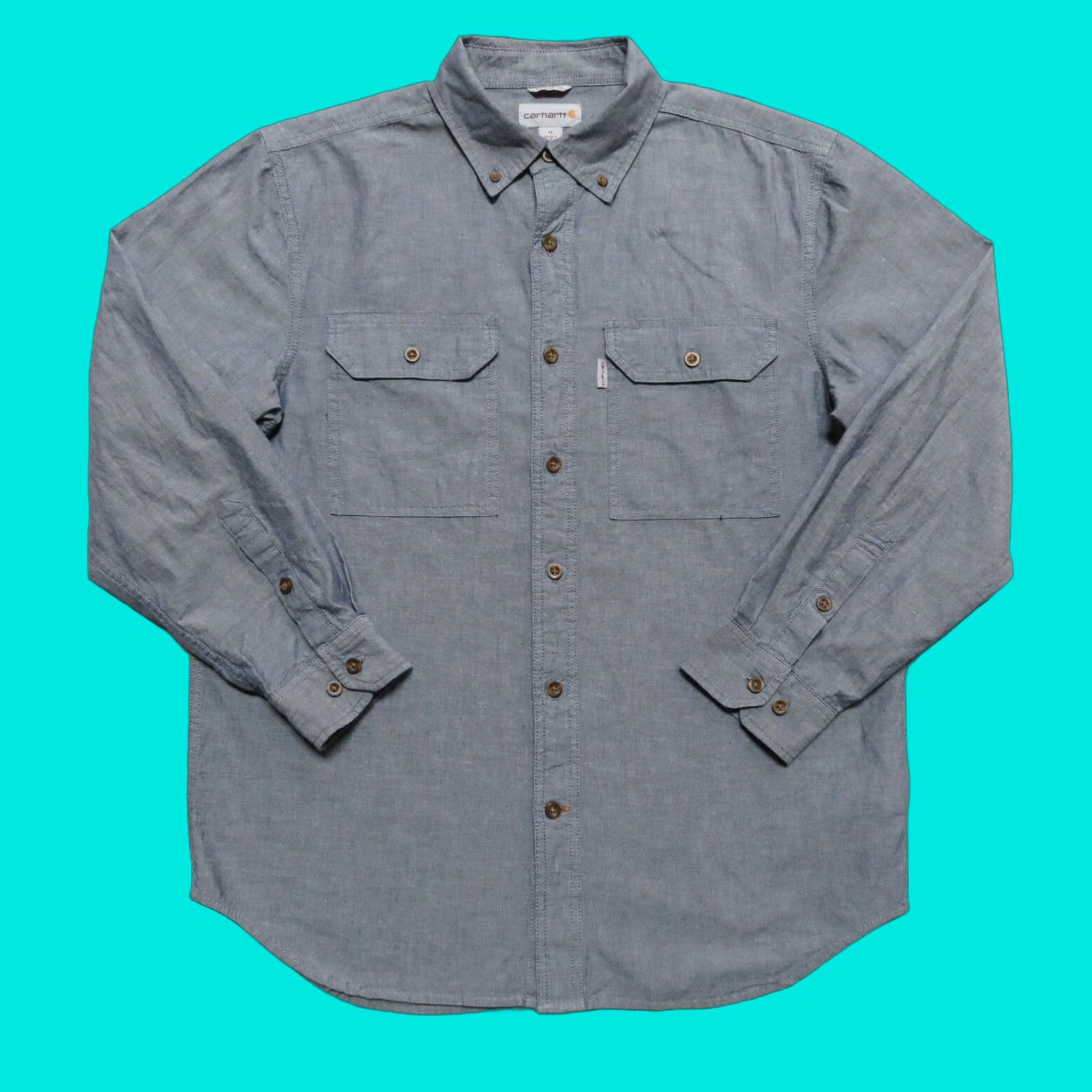 Carhartt Carhartt Chambray Work Shirt Mens Medium Blue Relaxed Fit XS? Size US M / EU 48-50 / 2 - 1 Thumbnail