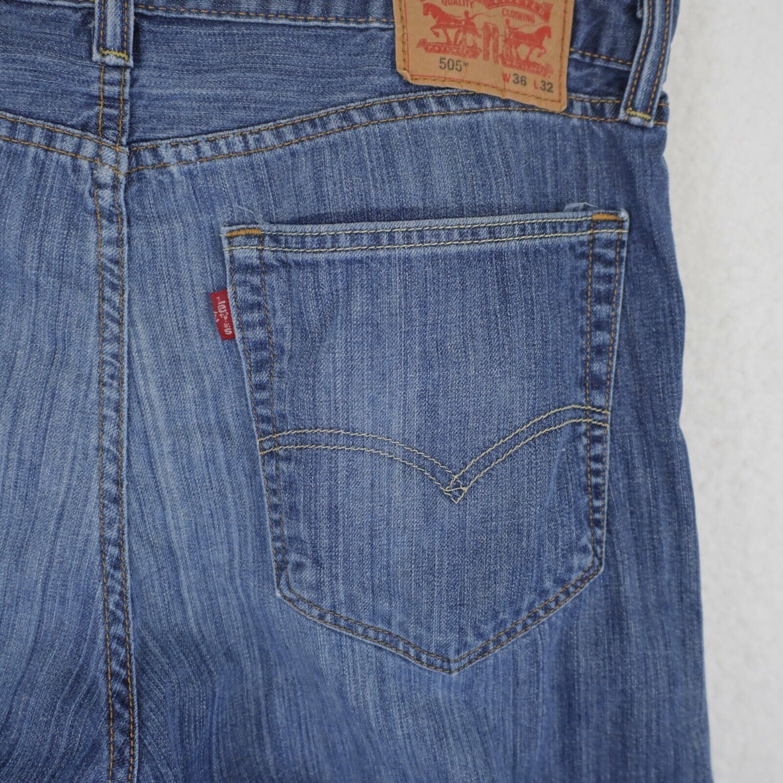 Levi's Levi's 505 Regular Fit Blue Denim Jeans 36/31 Mid Rise Stone Size US 36 / EU 52 - 7 Thumbnail