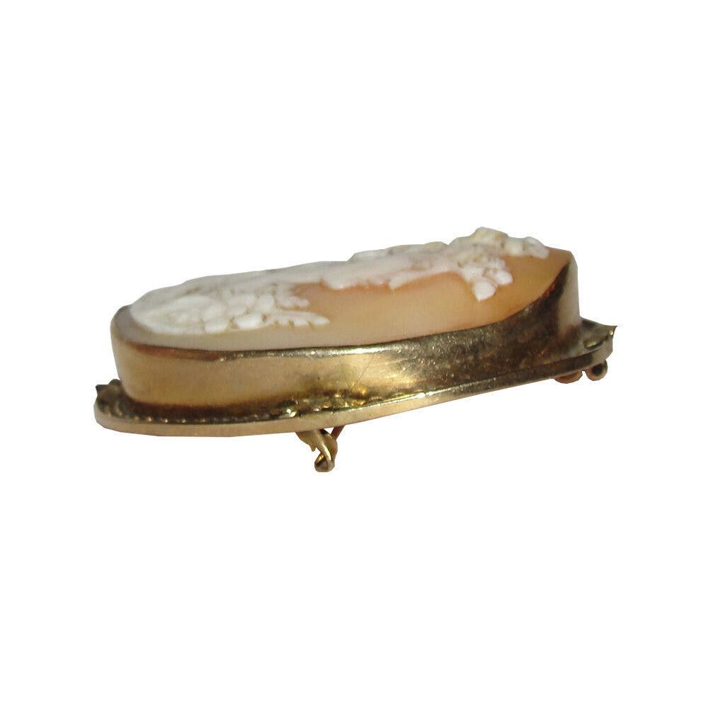 Other 14 kt Gold Shell Cameo Woman's Profile Brooch Pendant Size ONE SIZE - 3 Thumbnail