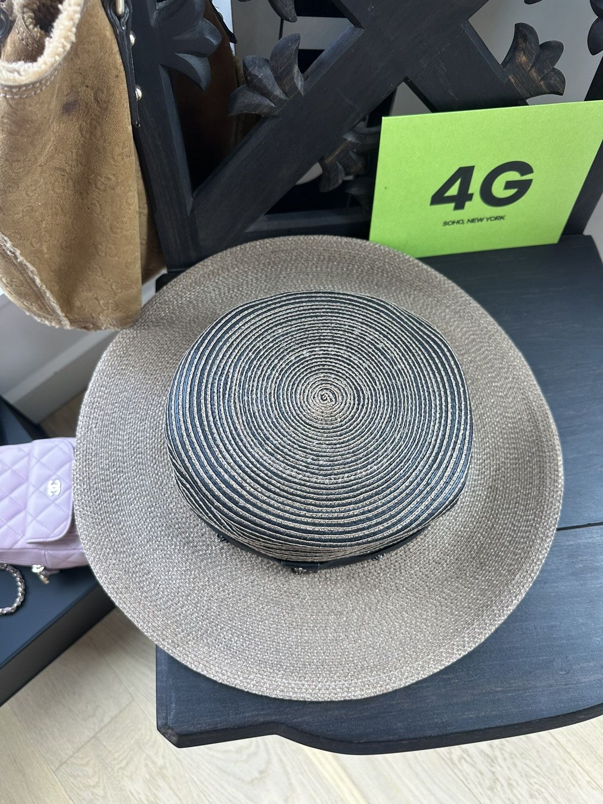 Chrome Hearts CHROME HEARTS ST TROPEZ STRAW LEATHER FEDORA HAT Size ONE SIZE - 6 Thumbnail