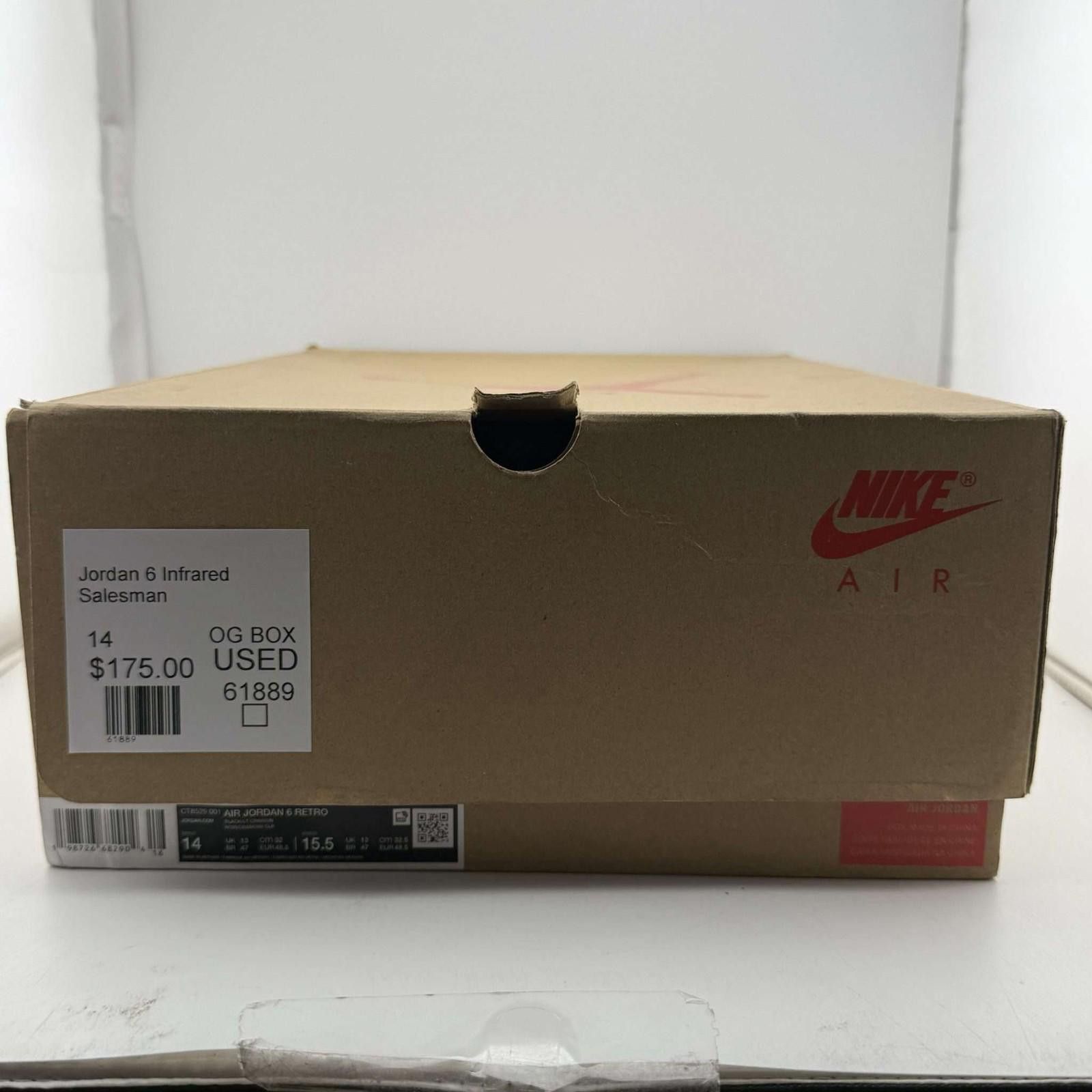Nike Nike Air Jordan 6 Retro Black/Infrared US 14 Used OG Box Size US 14 / EU 47 - 8 Thumbnail
