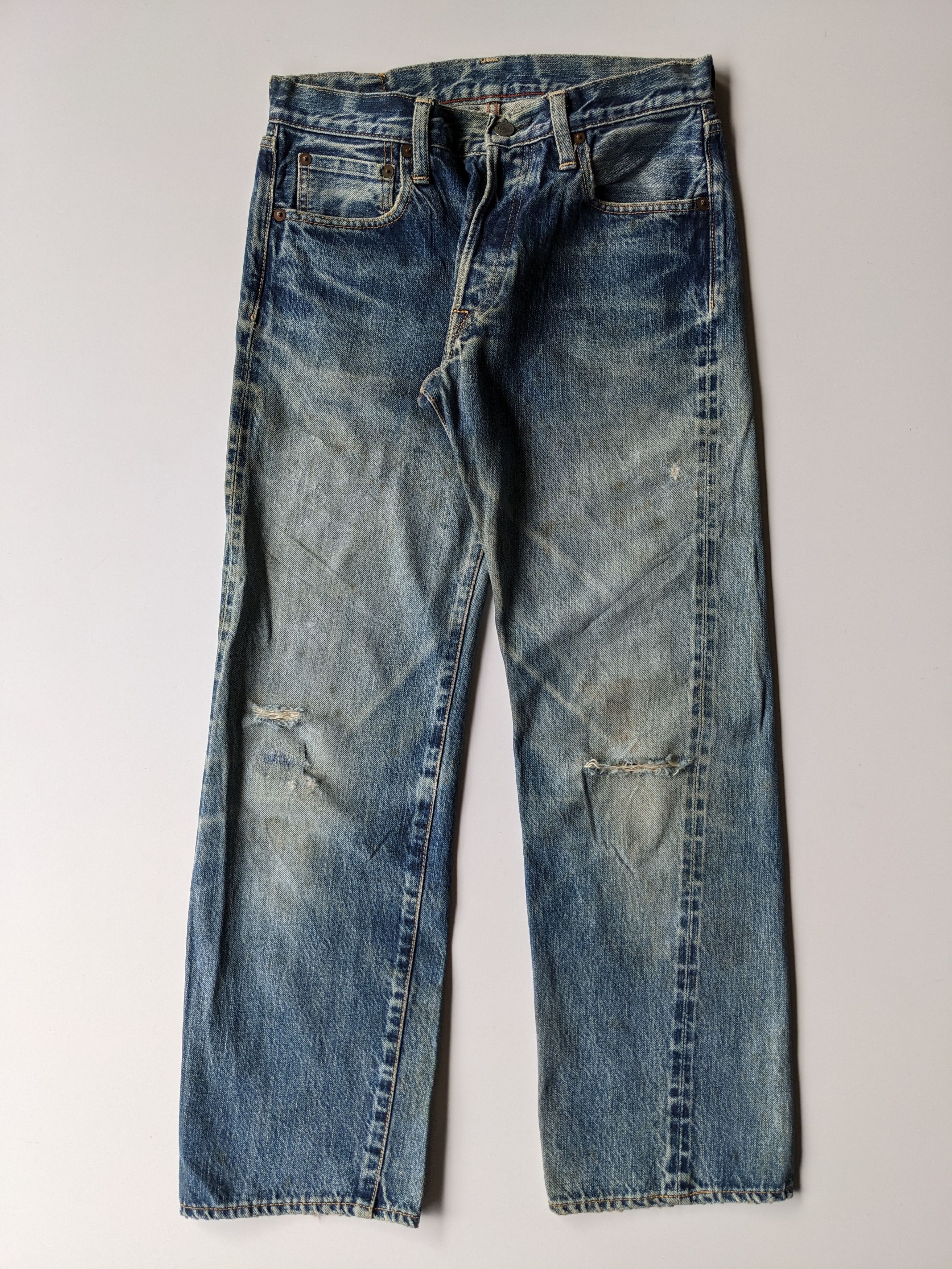 45rpm × Japanese Brand Vintage 45rpm distressed selvedge jeans Size US 28 / EU 44 - 1 Thumbnail
