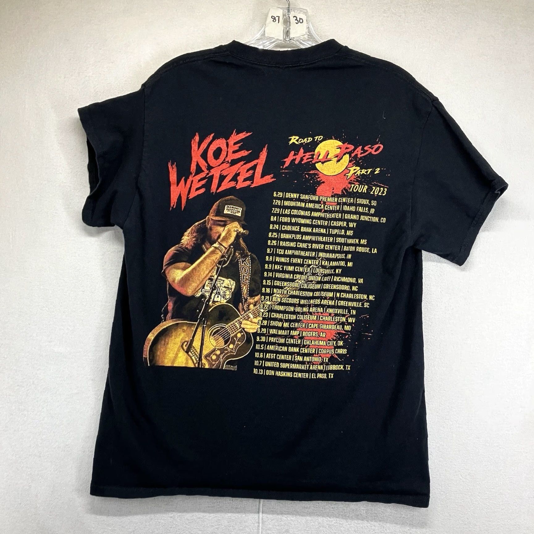 Next Level VINTAGE Koe Wetzel Road to Hell Paso Part 2 Black Short Sleeve T-Shirt Mens Small Band Concert Graphic Cotton Size US S / EU 44-46 / 1 - 2 Thumbnail