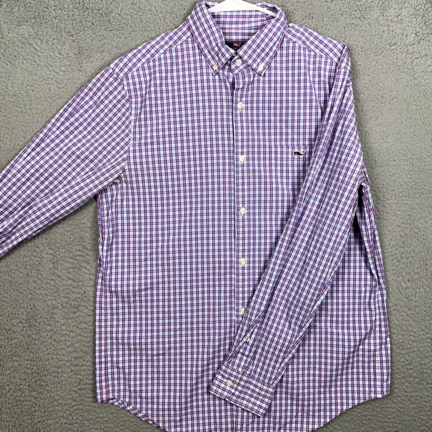 Vineyard Vines Vineyard Vines Tucker Shirt Mens Medium Blue Red Plaid Button-Down Classic Fit Stretch Size US M / EU 48-50 / 2 - 2 Thumbnail