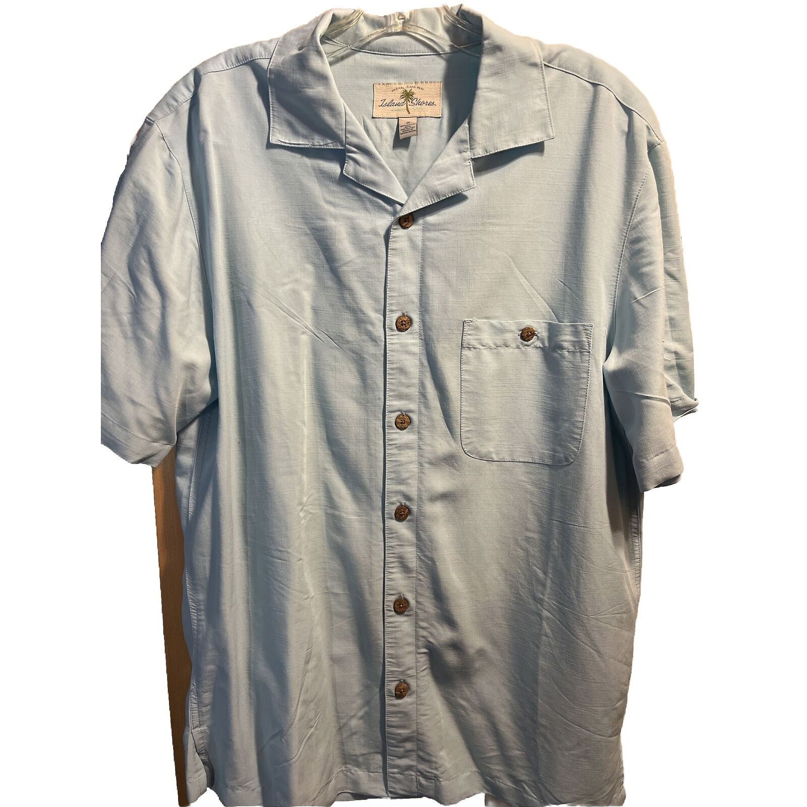 Island Shores Island Shores Men’s M Blue Button Rayon Blend Hawaiian Shirt Size US M / EU 48-50 / 2 - 1 Thumbnail