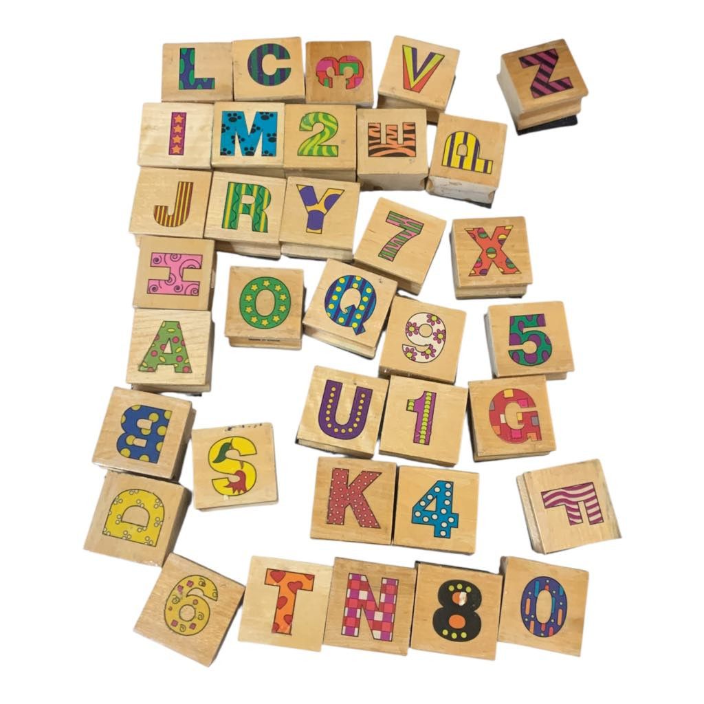 Other 35 VINTAGE Rubber Stamps Alphabet Letters Numbers Westwater Size ONE SIZE - 3 Thumbnail