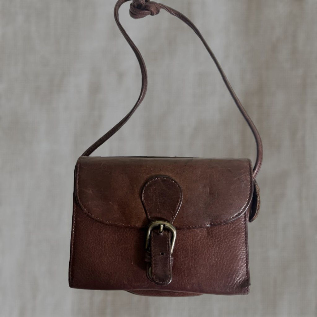 Vintage VINTAGE Boulder Ridge Glove Tanned cowhide Small Purse Shoulder Bag Brown Women Small Leather Shoulder Bag 7x6x1 Size ONE SIZE - 1 Thumbnail