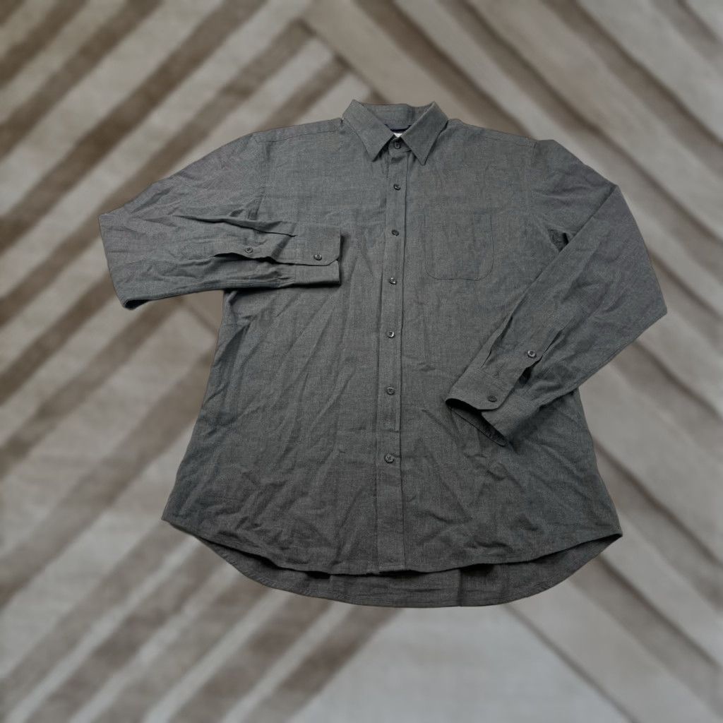 Vintage Teddy Stratford Shirt Mens L Gray Flannel Long Sleeve Button-Up Zip Casual Size US L / EU 52-54 / 3 - 1 Thumbnail
