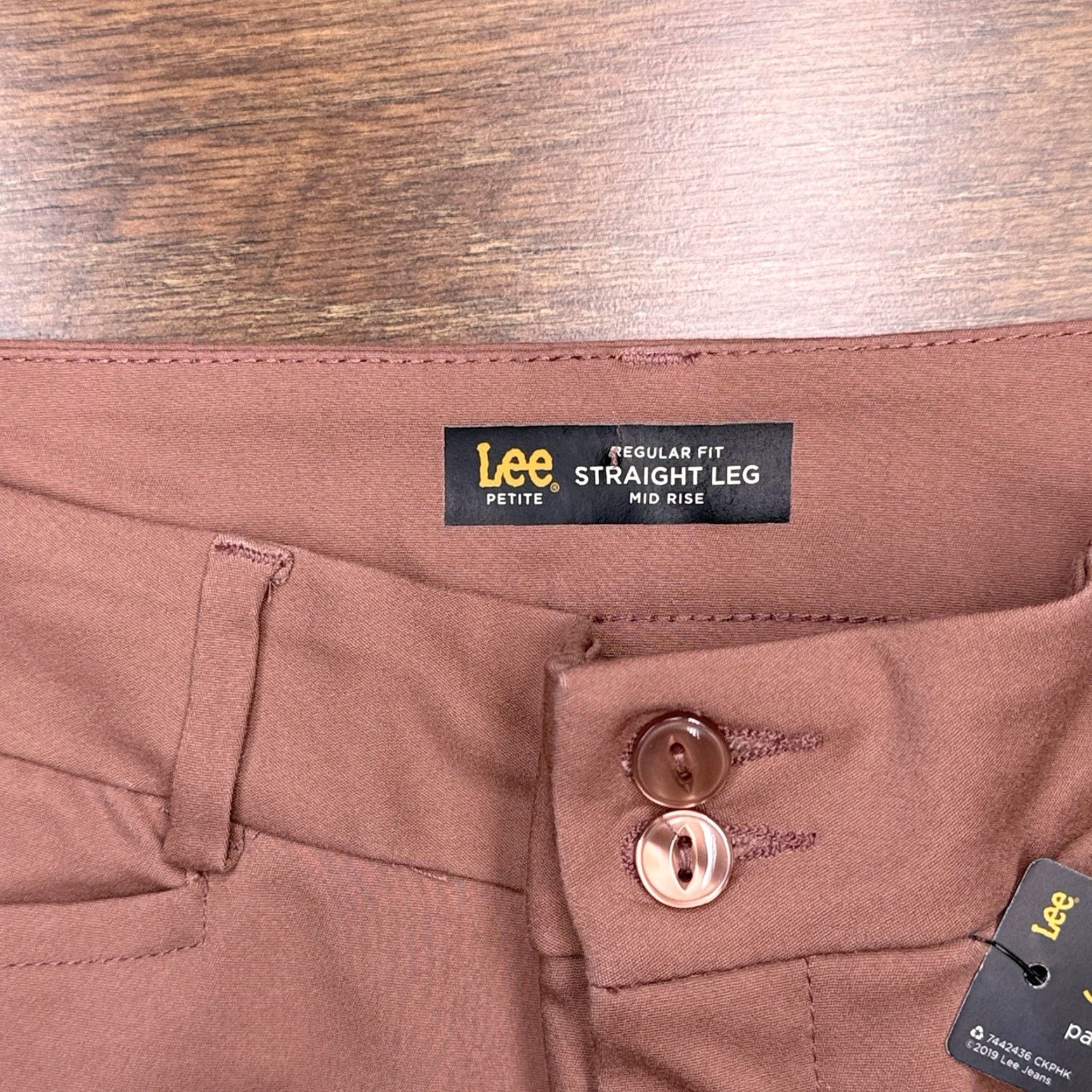 Lee Lee Regular Fit Straight Leg Pants 10P Petite Cognac Mid Rise Stretch Workwear Casual Travel Women's Pants Size 32" / US 10 / IT 46 - 6 Thumbnail