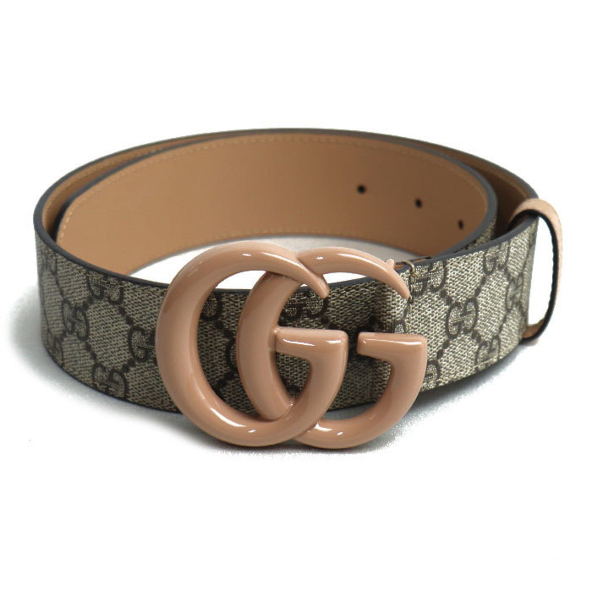 Gucci GUCCI GG Marmont Supreme Canvas Belt, Beige, 400593  display picture 1