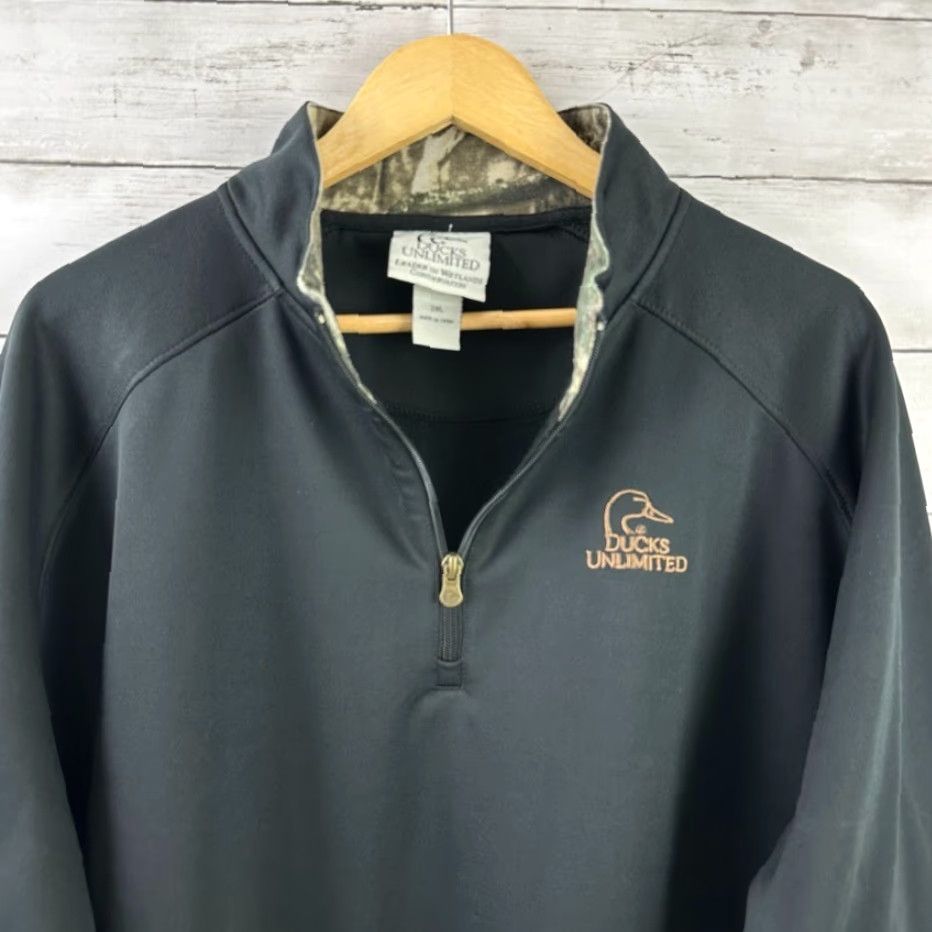 Vintage Ducks Unlimited Men’s 2XL Black 1/4 Zip Pullover 75th Anniversary 1936-2012 Size US XXL / EU 58 / 5 - 2 Thumbnail