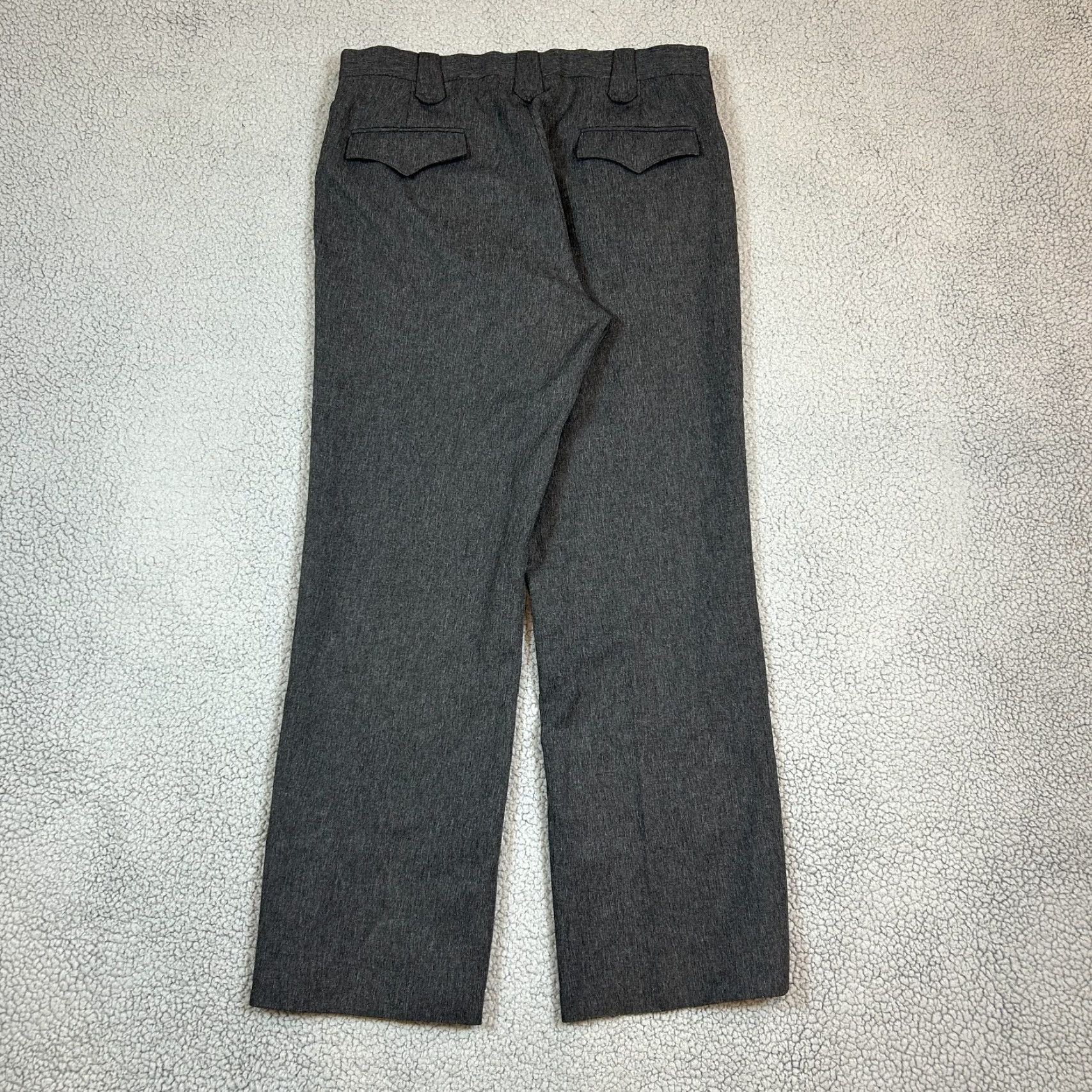 Vintage Circle S Men's Charcoal Black Western Dress Pants Size 35 x 30 Regular Straight Front Pockets Size US 35 - 5 Thumbnail