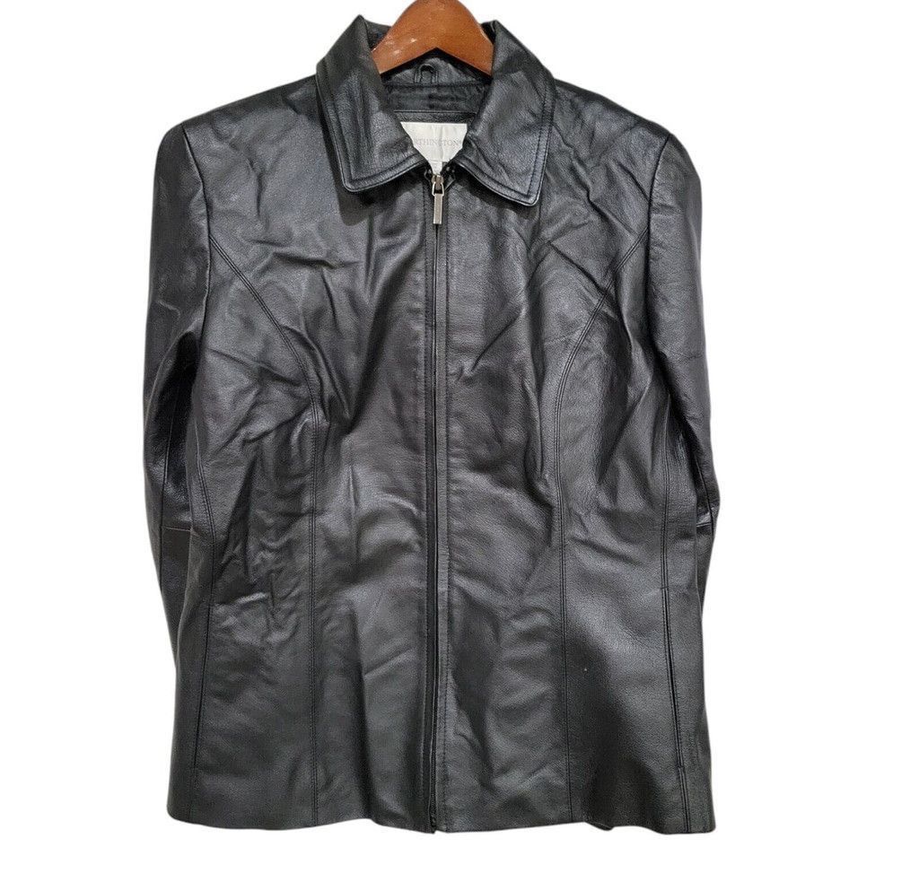 Worthington Worthington Genuine Leather Full-Zip Women's Jacket. Medium Size M / US 6-8 / IT 42-44 - 4 Thumbnail