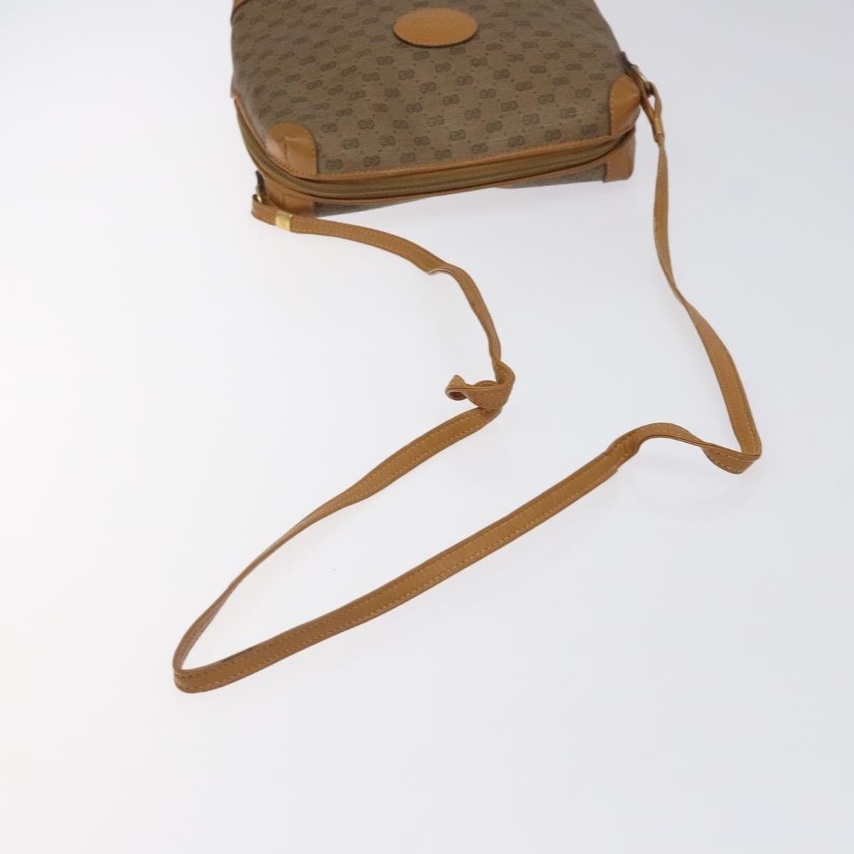 GUCCI Micro GG Supreme Shoulder Bag Pvc Brown Gold 007 115