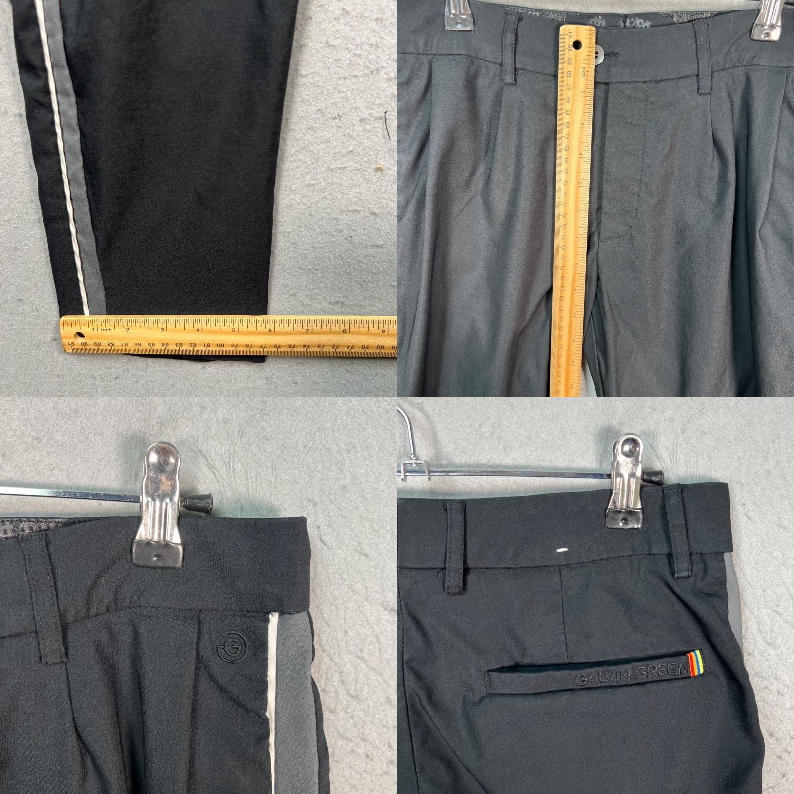 Galvin Green Galvin Green Mens Pants Size 30 Black Chino w/ Contrast Side Stripes Dress Trousers Slim Fit 30in Inseam Mens Size US 30 / EU 46 - 8 Thumbnail