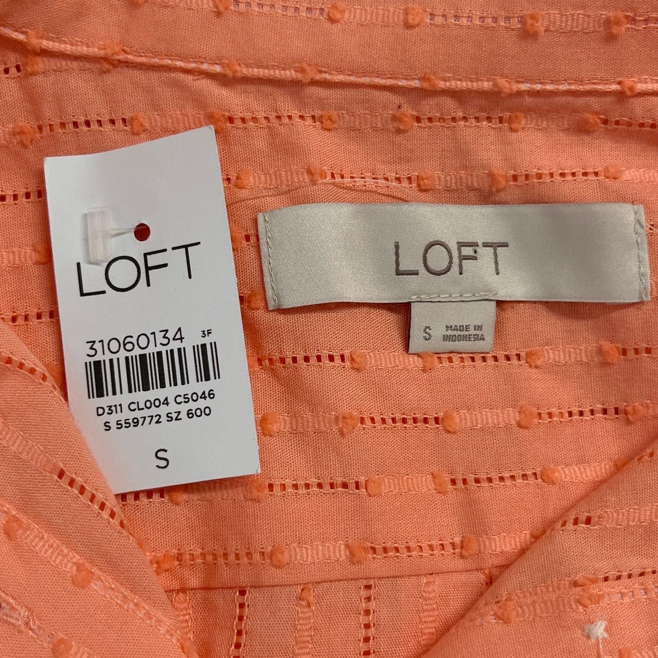 Loft LOFT Button Down Shirt Peach Textured Small New Size S / US 4 / IT 40 - 7 Thumbnail