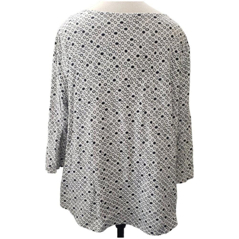 Chicos CT1513 Chico's Black & White 3/4 Sleeve "Ultimate Tee" XL Size XL / US 12-14 / IT 48-50 - 4 Thumbnail