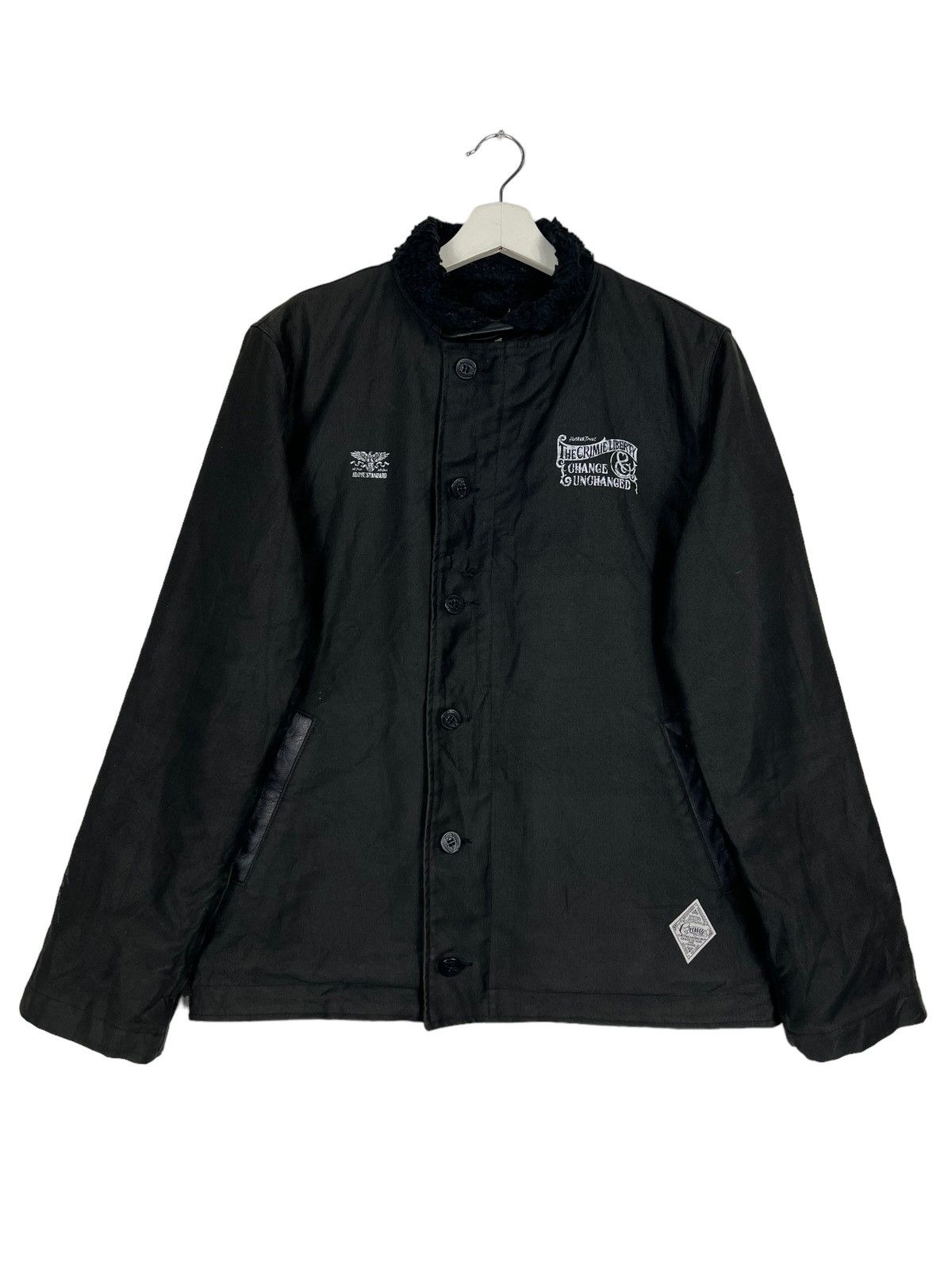 Japanese Brand THE CRIMIE LIBERTY RIDER MOTO N1 DECK JACKET MADE IN JAPAN Size US L / EU 52-54 / 3 - 4 Thumbnail