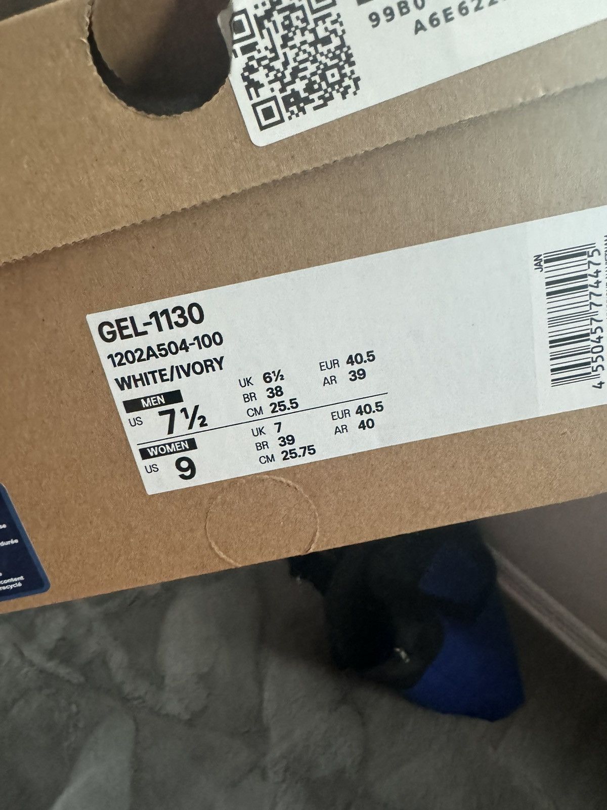 Asics ASICS GEL-1130 WHITE/IVORY Size US 7.5 / EU 40-41 - 4 Thumbnail