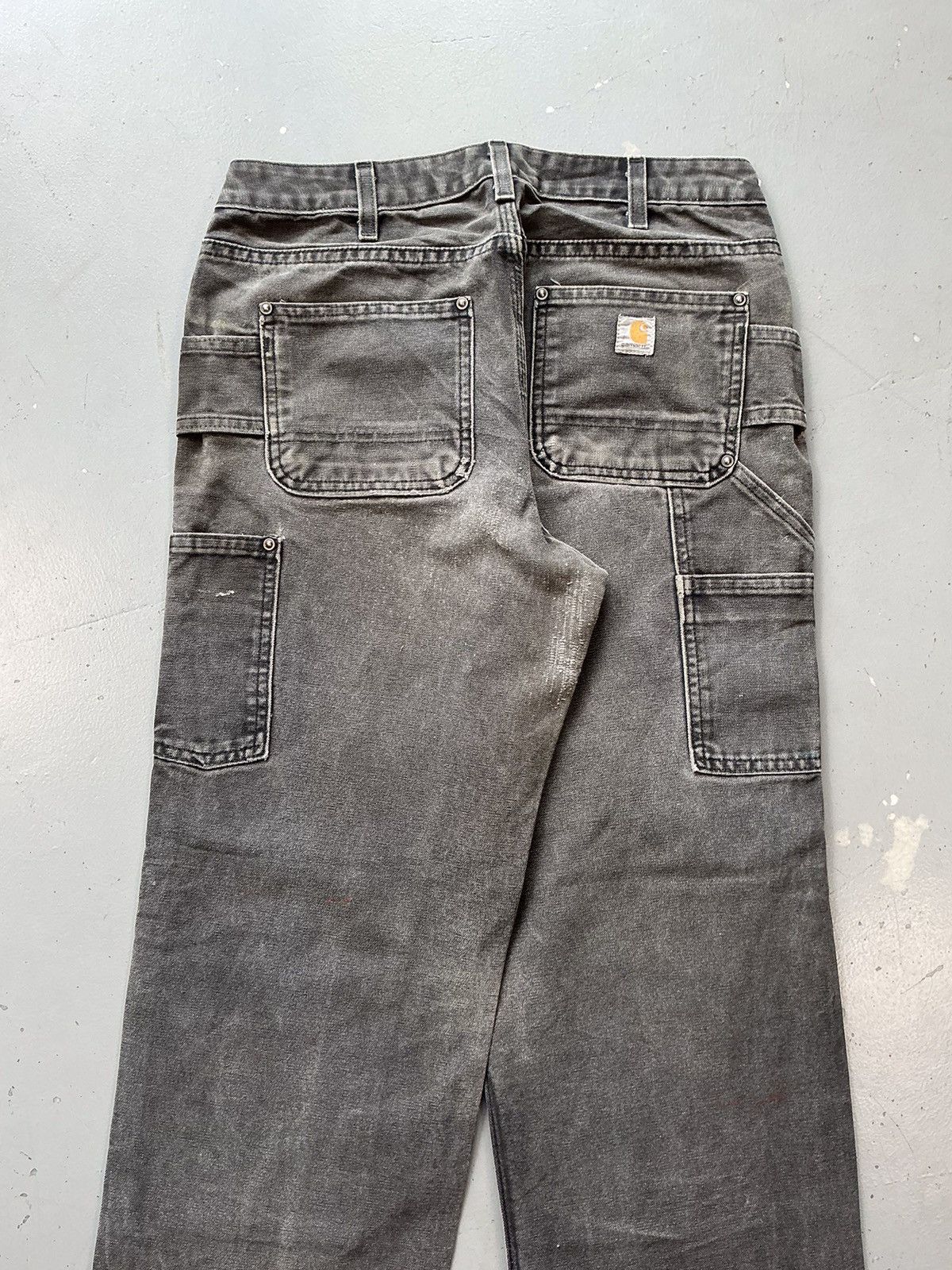 Carhartt × Vintage Vintage sunfade Carhartt B01 BLK painted double knee denim Size US 29 - 11 Thumbnail