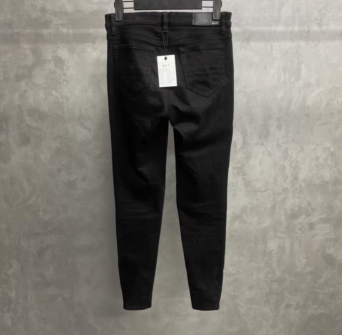 Amiri Amiri MX1 Black Leather Patch Denim Pants Size US 27 - 2 Thumbnail