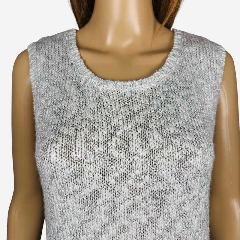 Chicos NWT New $69 Chico's Laurel Knit Ecru Tank Sweater Size 2 US Size L / US 10 / IT 46 - 9 Thumbnail