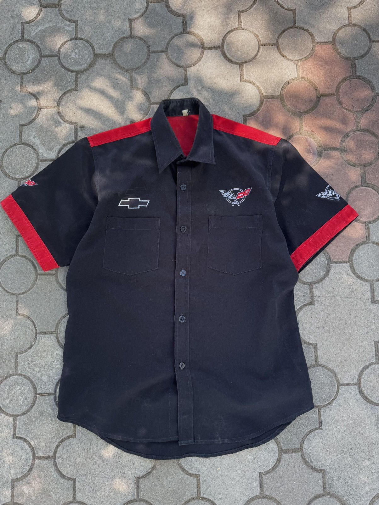 NASCAR Vintage Corvette Big Logo Short Sleeve Racing Shirt Size US M / EU 48-50 / 2 - 2 Thumbnail