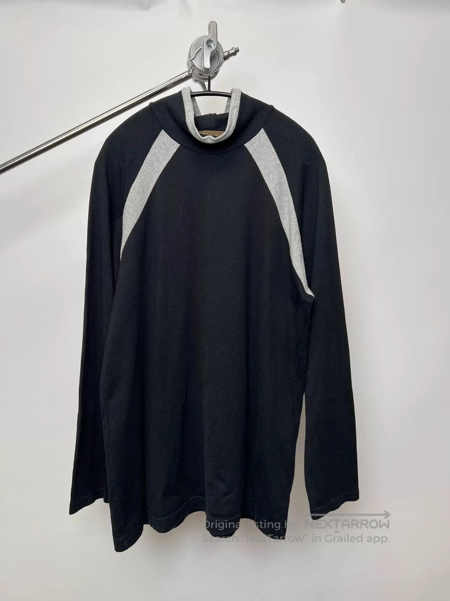Yohji Yamamoto Black Long Sleeve High Neck Shirt with Gray Accents. Size US L / EU 52-54 / 3 - 2 Thumbnail