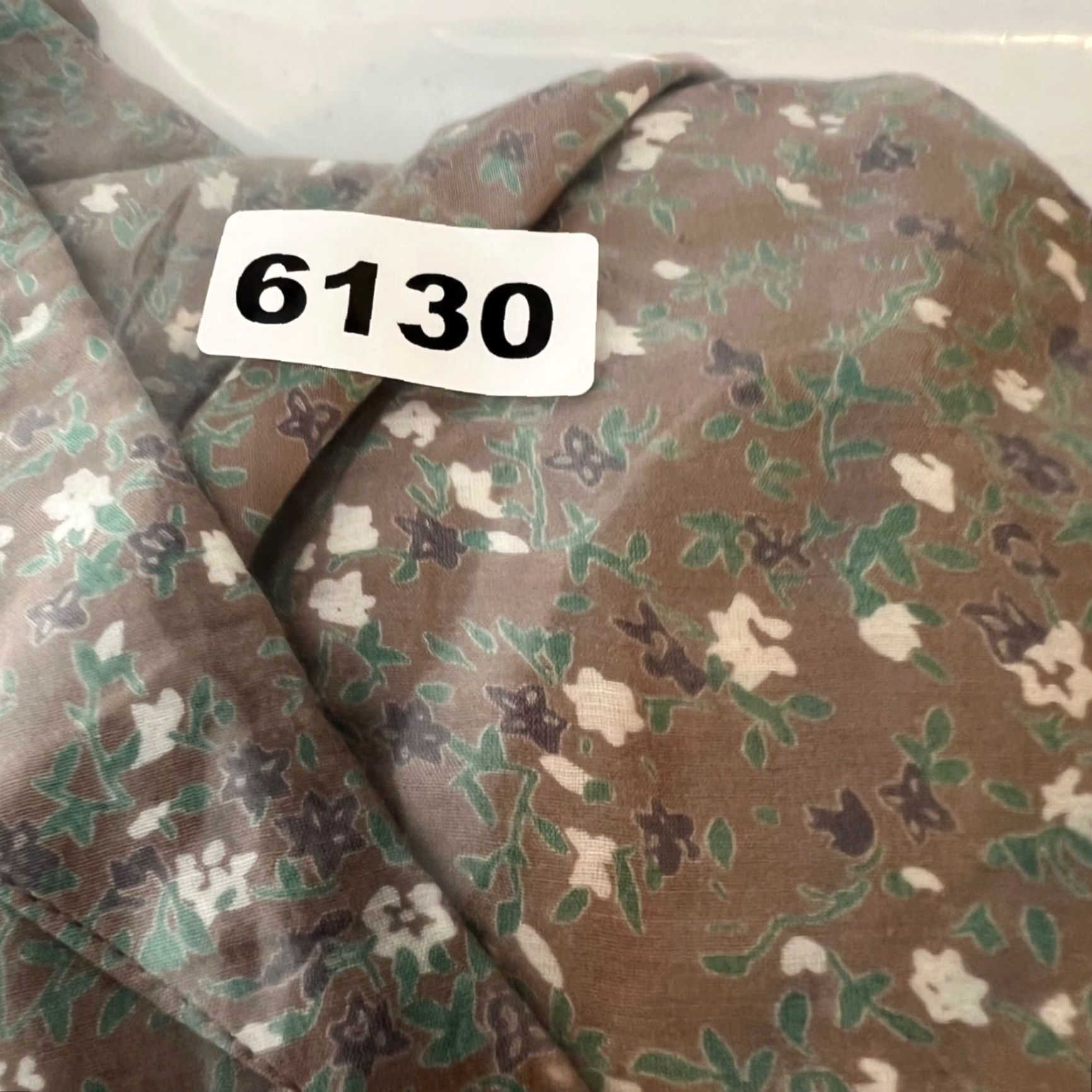 Vintage Mirth Womens XS Brown Floral Wrap Dress Cotton Silk Blend Midi Short Sleeve Spring Summer Dress Women’s wrap dress Size XS / US 0-2 / IT 36-38 - 8 Thumbnail