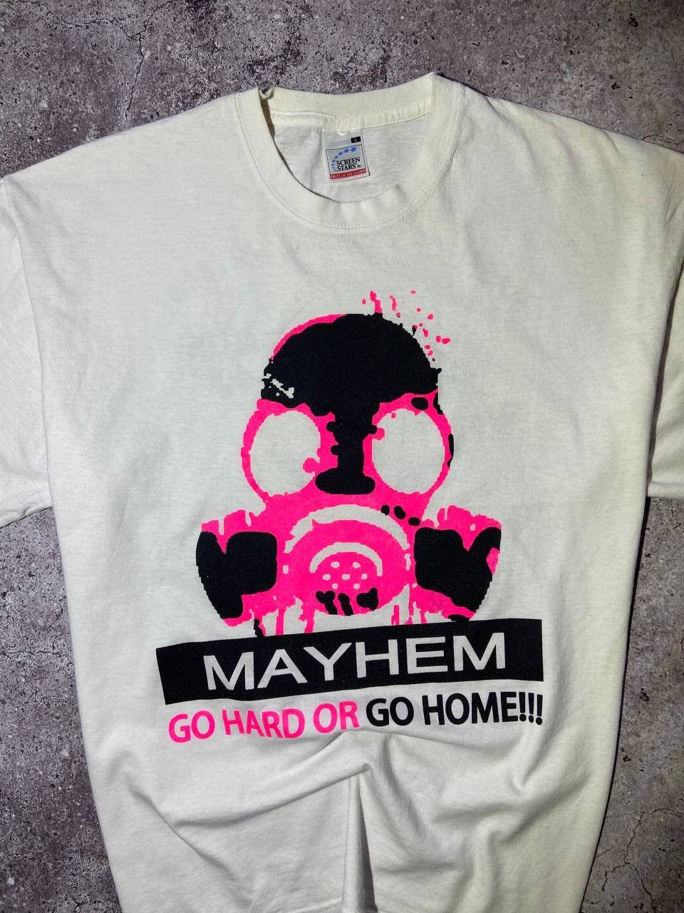 Vintage Mayhem Screen Stars Fruit of the Loom White Band T-shirt Size US L / EU 52-54 / 3 - 2 Thumbnail
