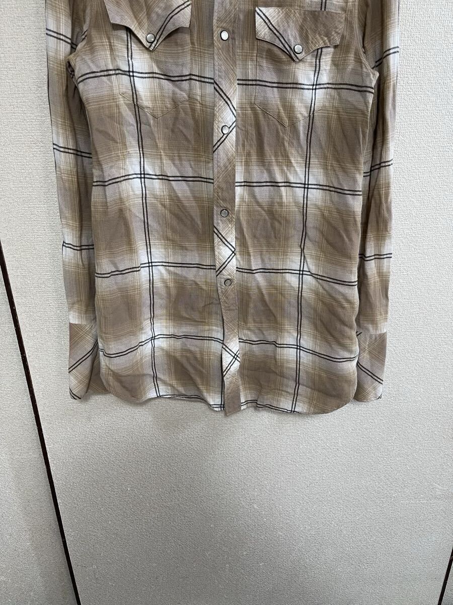 Number (N)ine NUMBER (N)INE Rayon Check Long Sleeve Shirt Beige Size 2 Size US M / EU 48-50 / 2 - 5 Thumbnail