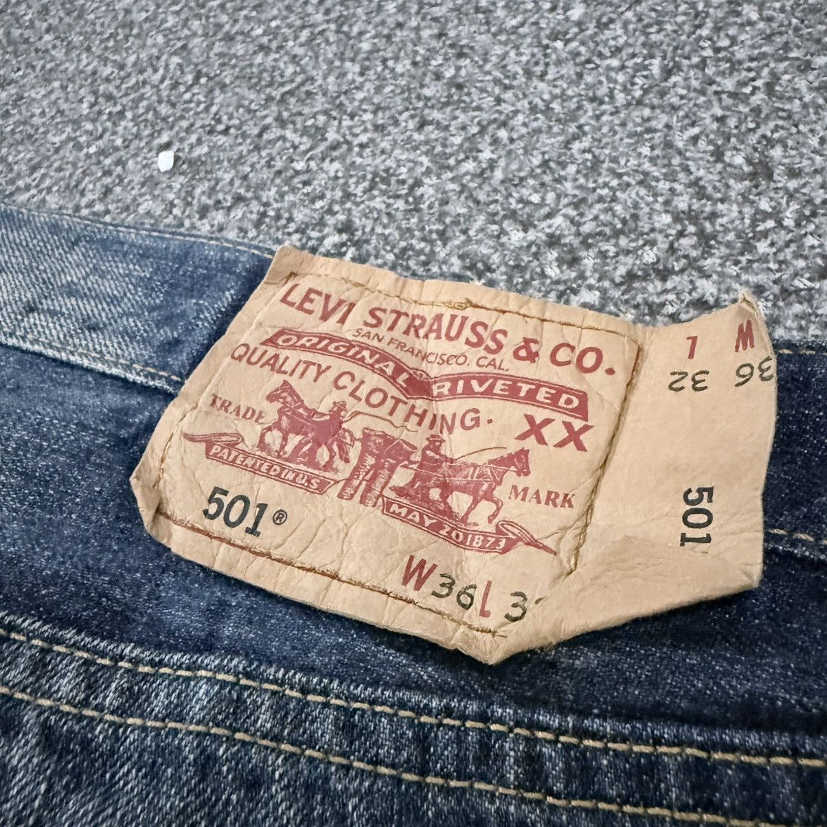 Engineered Garments × Levi's Archives ‼️ Vintage Y2K Levis 501 Distress Faded Aging Denim Size US 36 / EU 52 - 9 Thumbnail