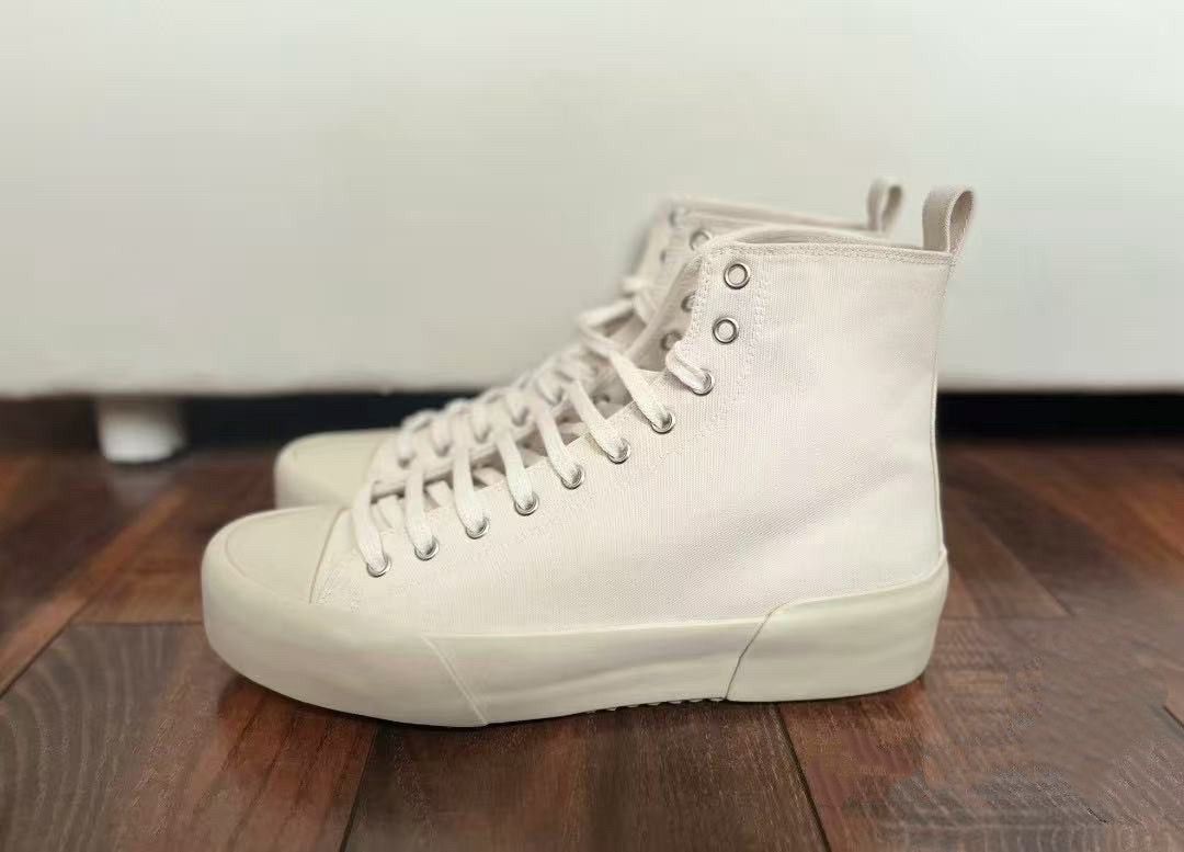 Jil Sander Jil Sander Canvas High-Top Sneakers Off-White Size US 7 / EU 40 - 4 Thumbnail