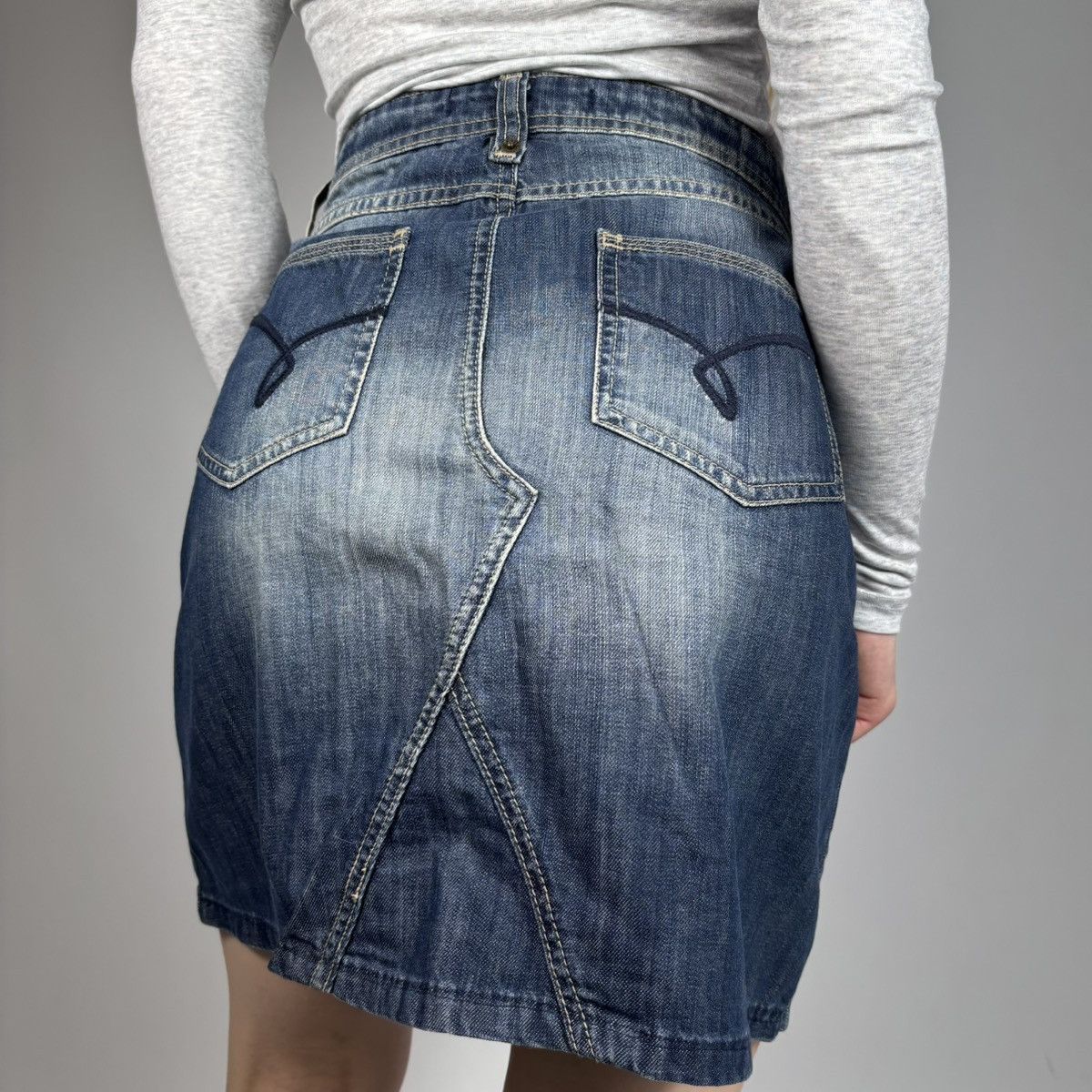 Japanese Brand Vintage Y2K Japanese Denim Retro Mini Skirt 90s Style Size 29" - 2 Thumbnail