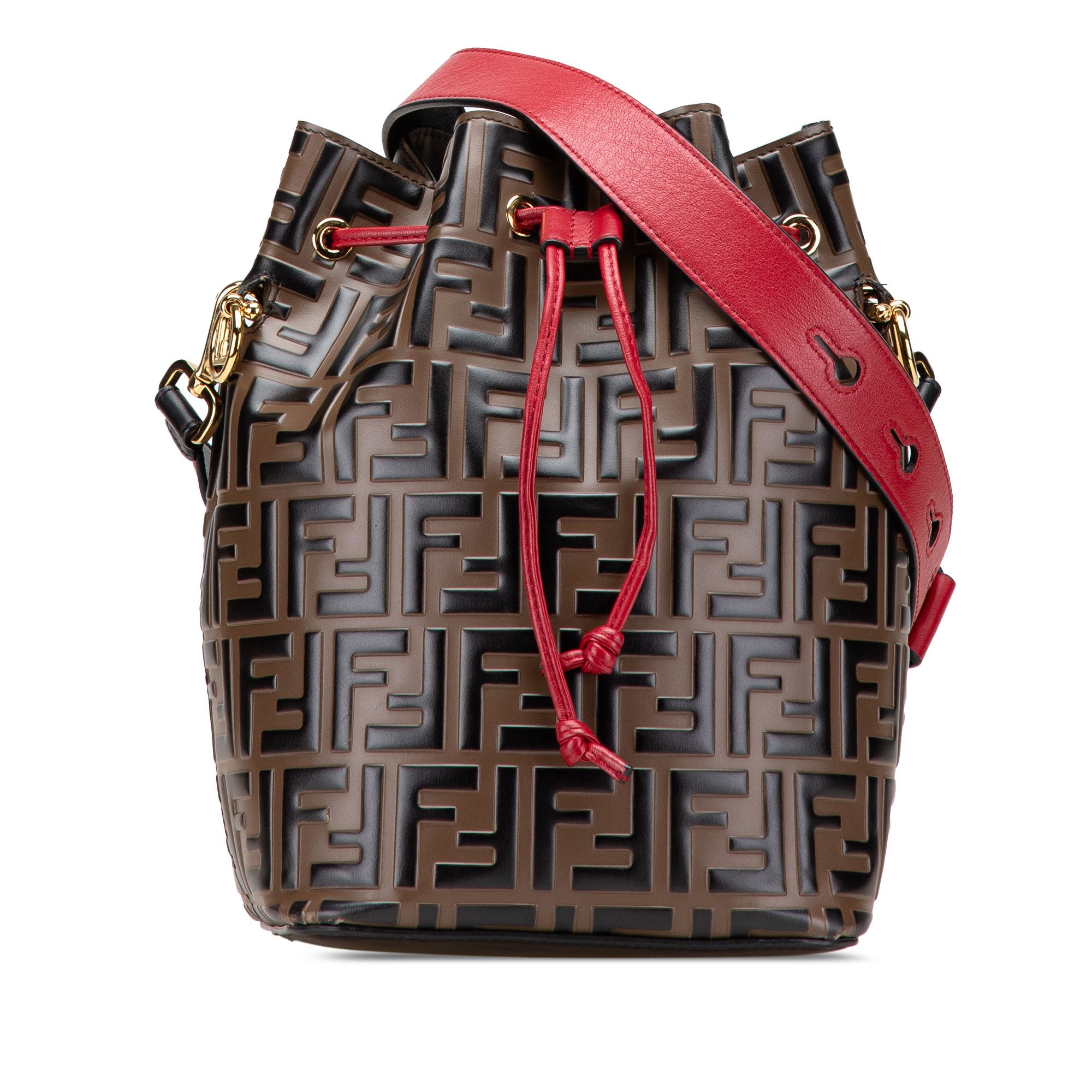 ショルダーバッグ・ポシェット FENDI EMBROIDERED RAFFIA MINI MON TRESOR BUCKET BAG Fendi Mon Tresor Bucket Bag Logo Embroidered Raffia Mini