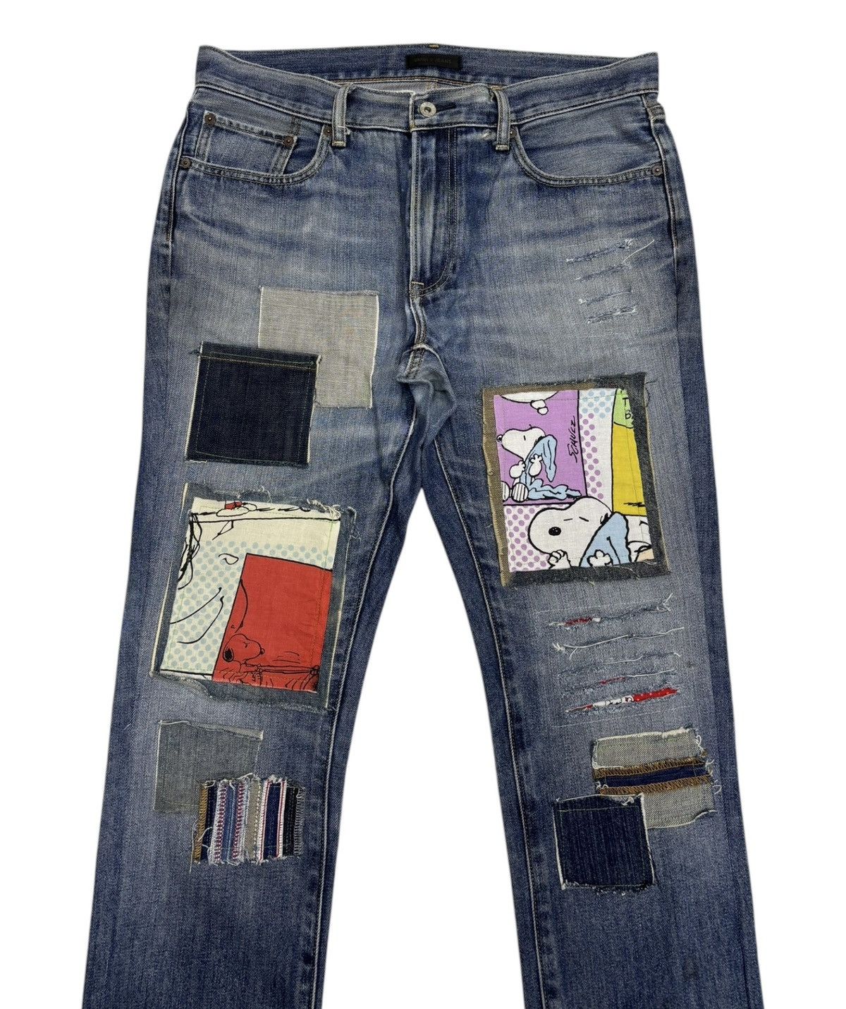 Kapital × Undercover × Uniqlo VINTAGE UNIQLO CUSTOM PATCHES DISTRESSED DENIM JEAN JAPAN Size US 35 - 2 Thumbnail