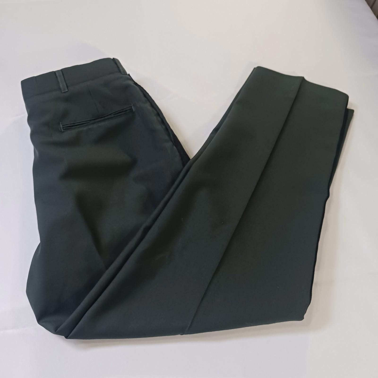 Designer Tennessee Apparel Men 34S Poly/Wool Serge Army Green Trouser Size ONE SIZE - 2 Thumbnail