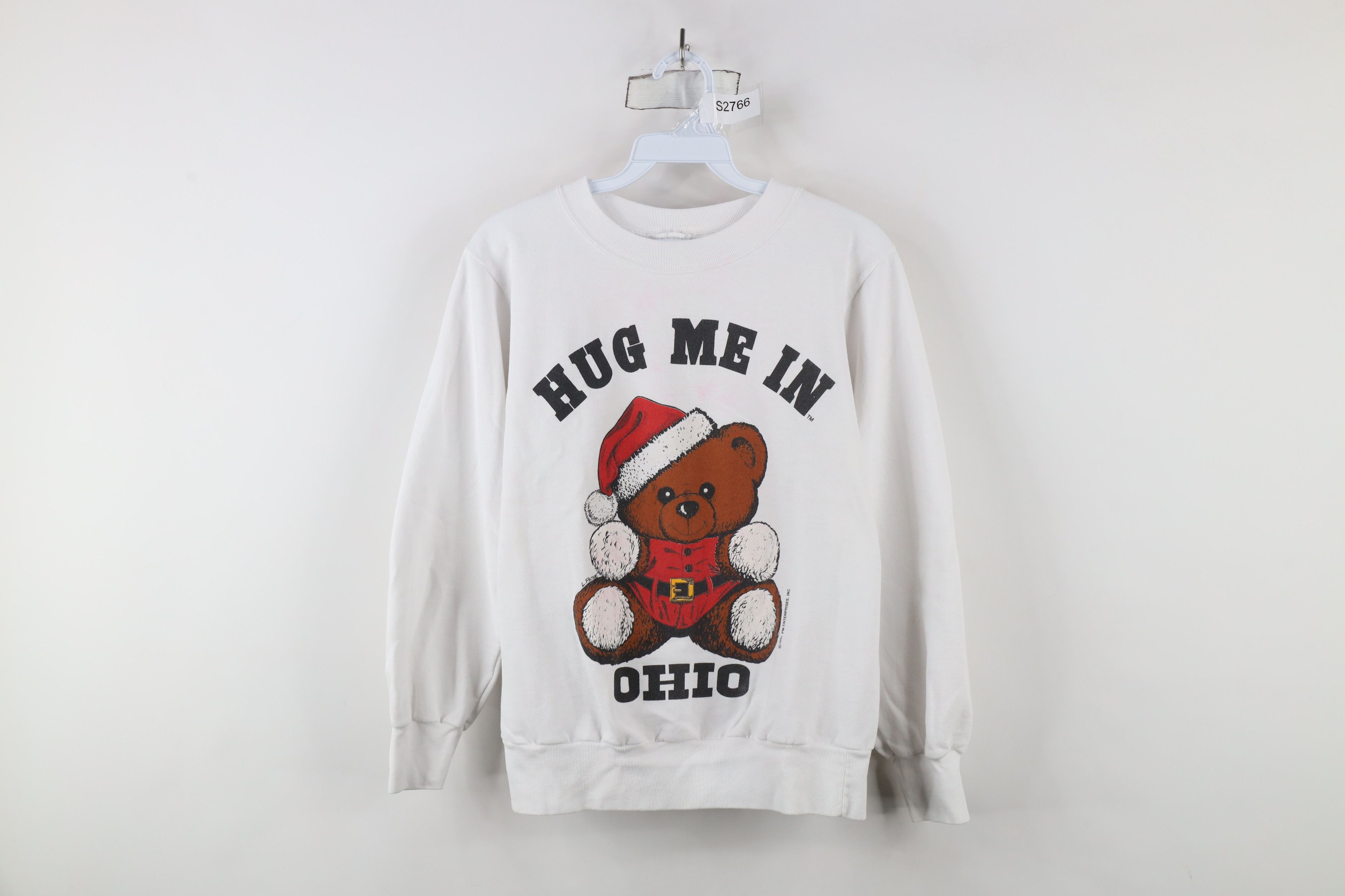 Vintage Vintage 90s Hug Me In Ohio Teddy Bear Christmas Sweatshirt Size S / US 4 / IT 40 - 1 Thumbnail