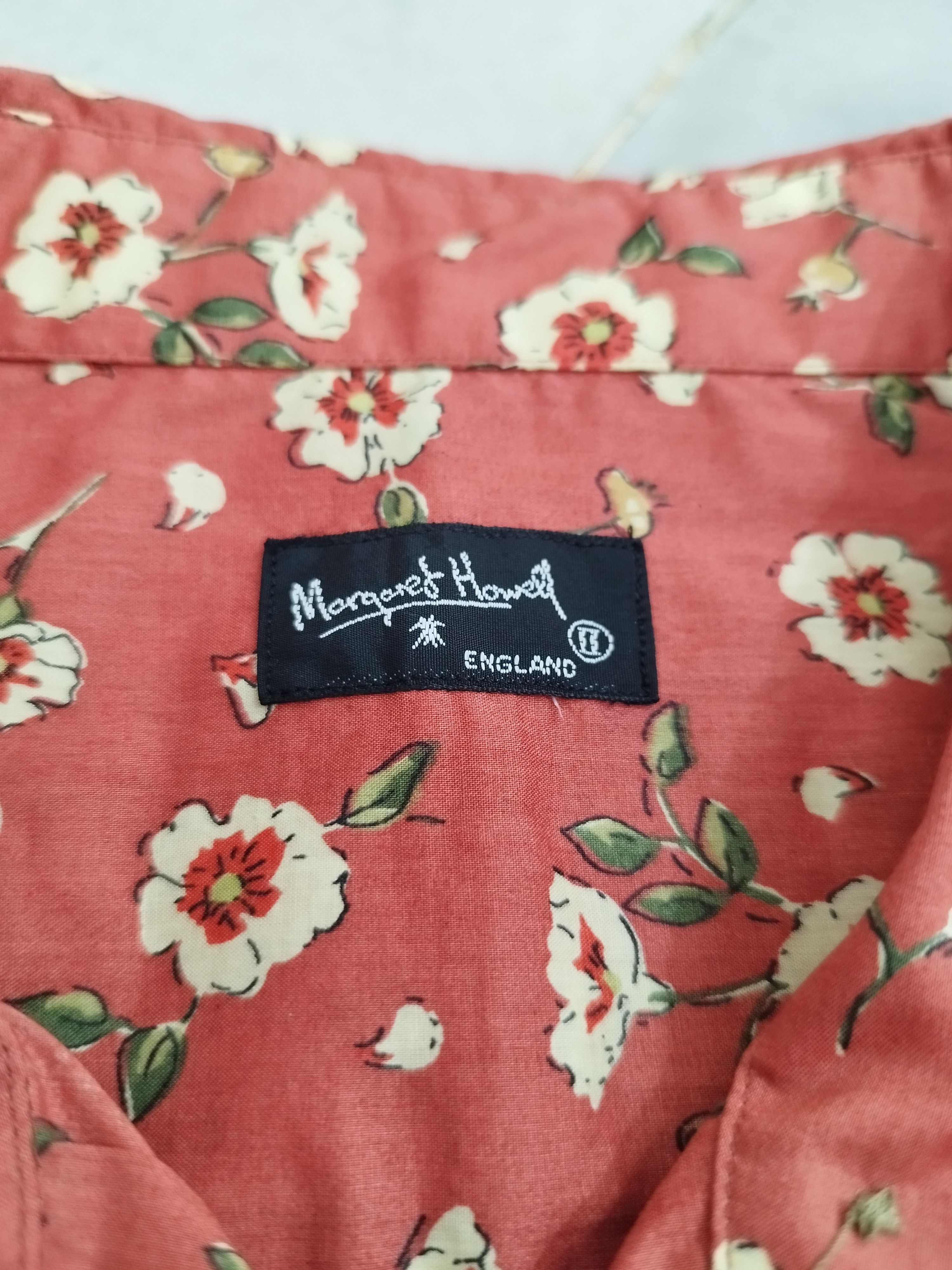 Designer × Margaret Howell MARGARET HOWELL ENGLAND FLORAL BROWN BUTTON DOWN BLOUSE Size S / US 4 / IT 40 - 4 Thumbnail