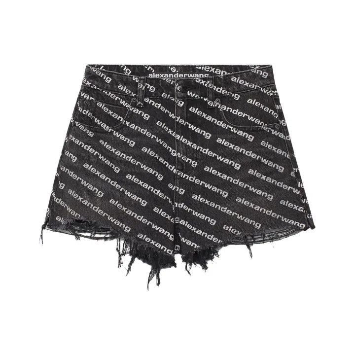 Alexander Wang Alexander Wang Logo Design Black Shorts 0079 Size 28" / US 6 / IT 42 - 1 Thumbnail