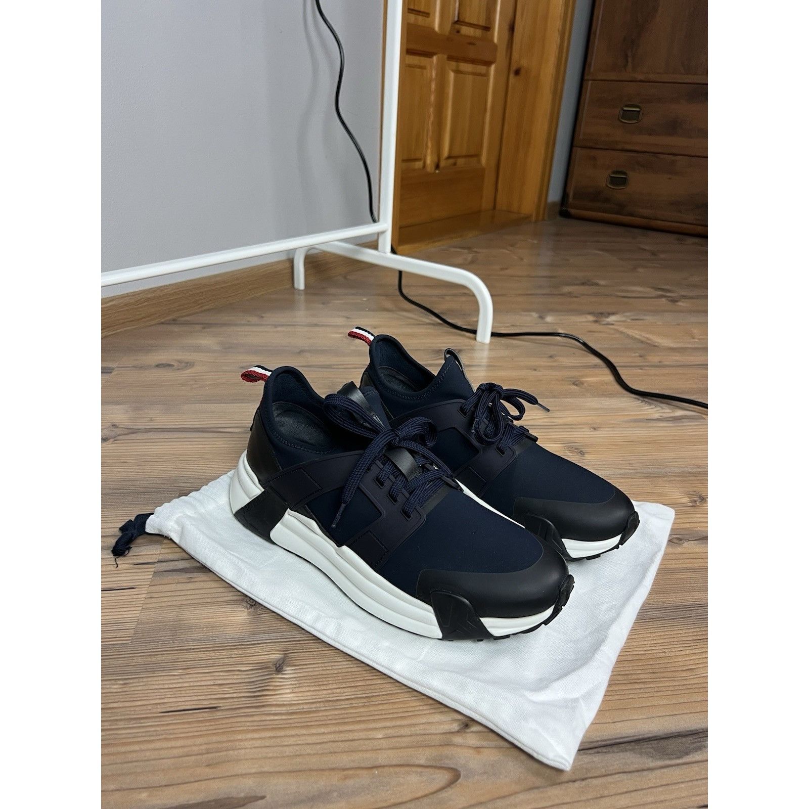 Moncler NWOB Moncler Lunarove Blue Men`s Leather & Mesh Sneakers Siz Size US 10.5 / EU 43-44 - 4 Thumbnail