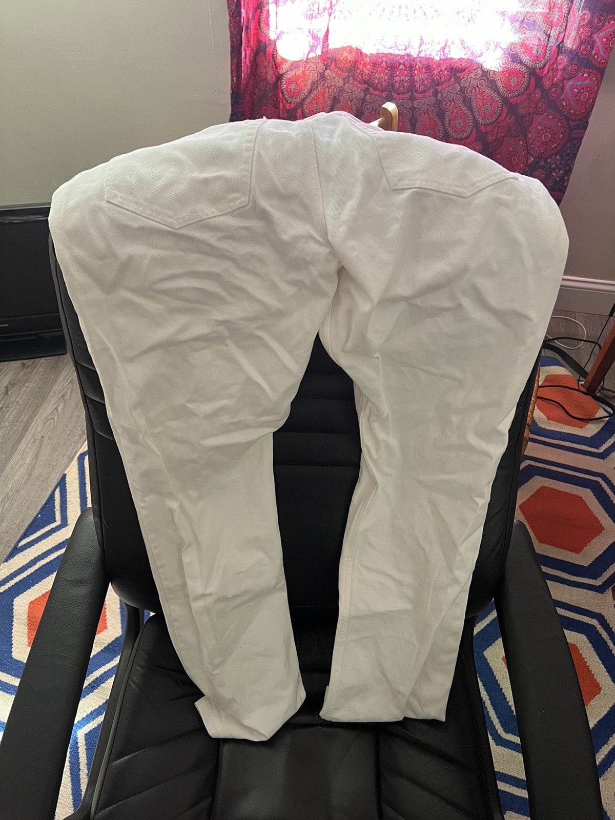 Revenge Revenge embroidered white denim jeans Size US 34 / EU 50 - 3 Thumbnail