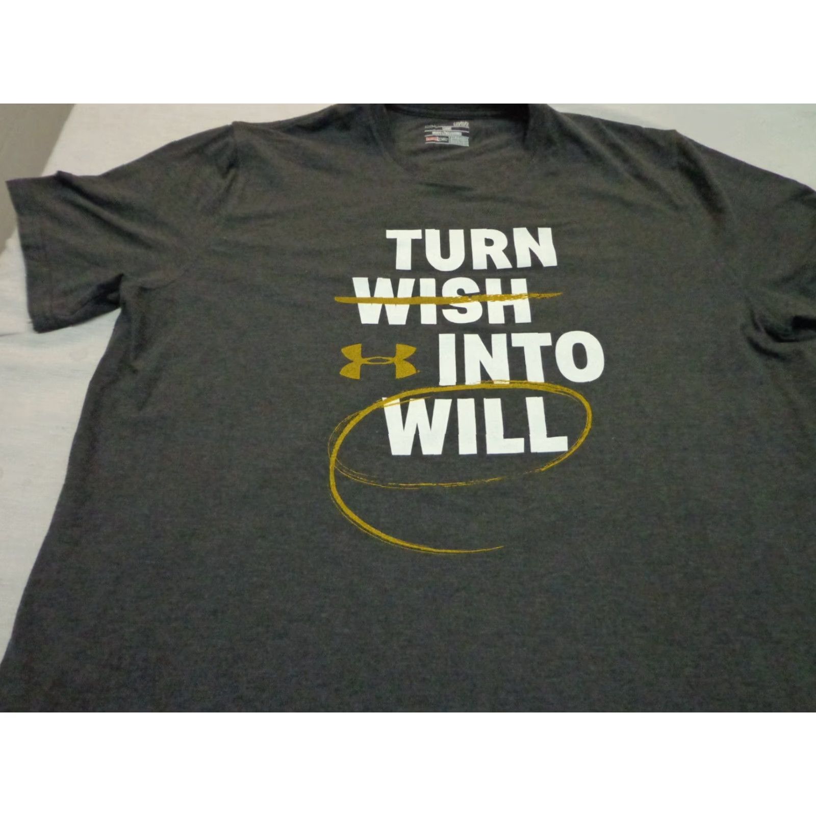 Under Armour UNDER ARMOUR HEATGEAR TURN WISH INTO WILL TEAMMATE TEE T SHIRT LARGE LOOSE Crew Neck Short Sleeve Gray Mens Regular Size Type T-Shirt Size US L / EU 52-54 / 3 - 2 Thumbnail