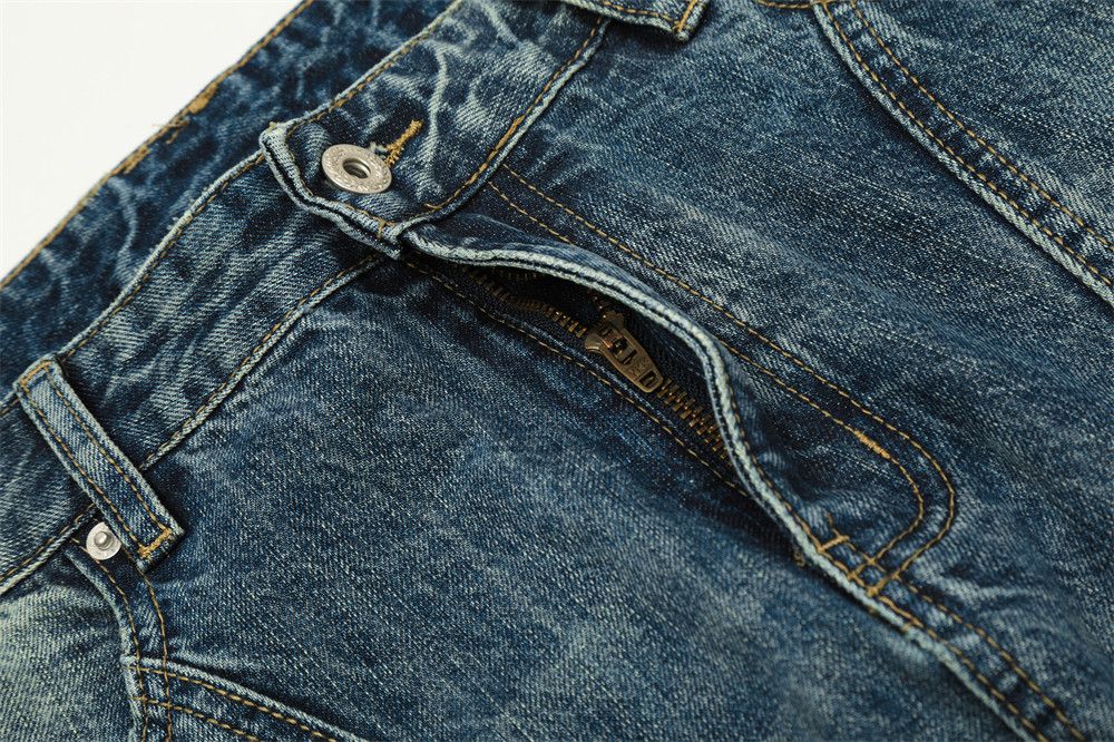 Japanese Brand × Jean Men's patchwork distressed washed gradient loose jeans Size US 34 / EU 50 - 4 Thumbnail