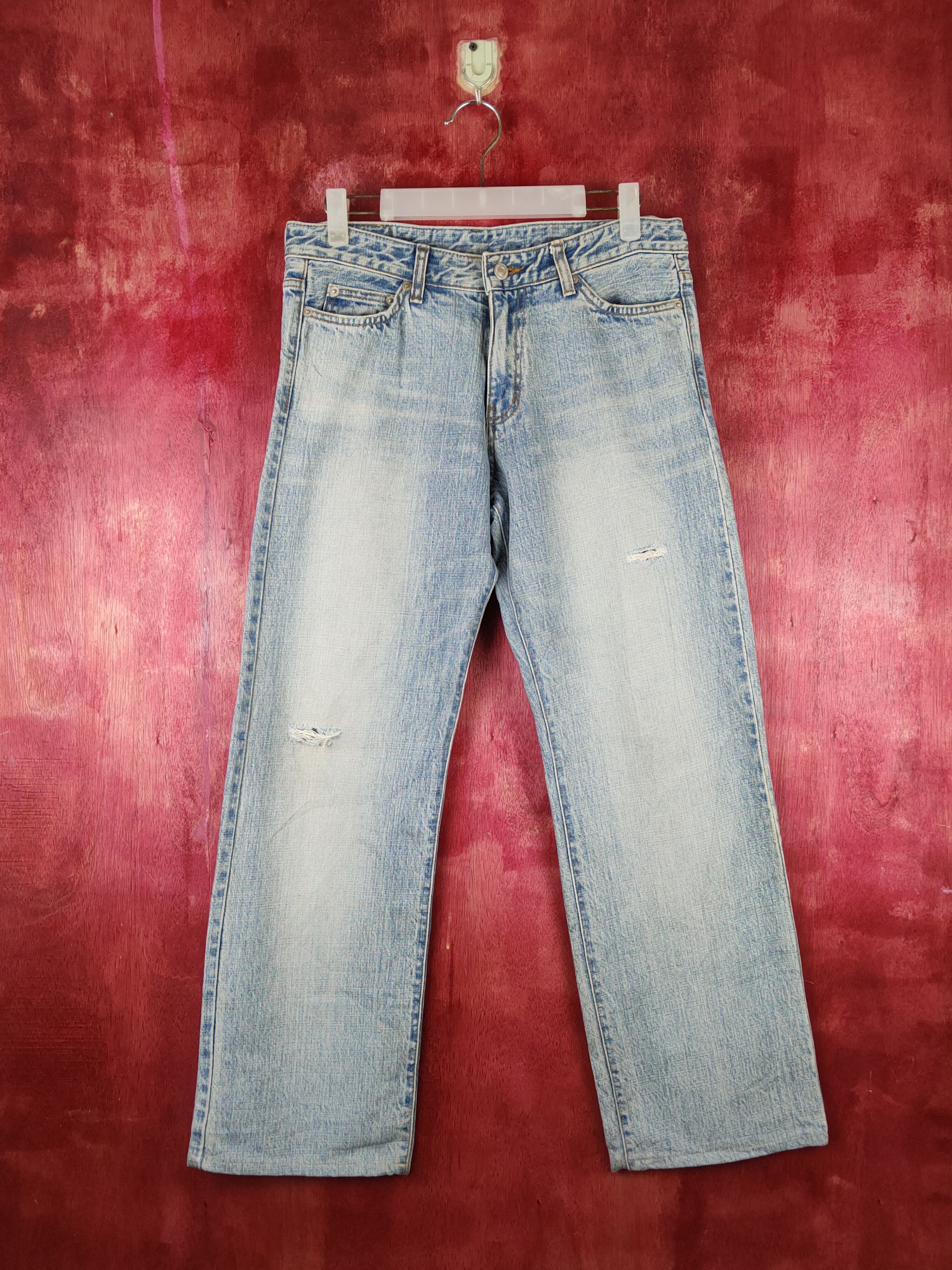Japanese Brand Cocolulu Blue Faded Distressed Multipocket Denim #S1530 Size 29" - 1 Thumbnail